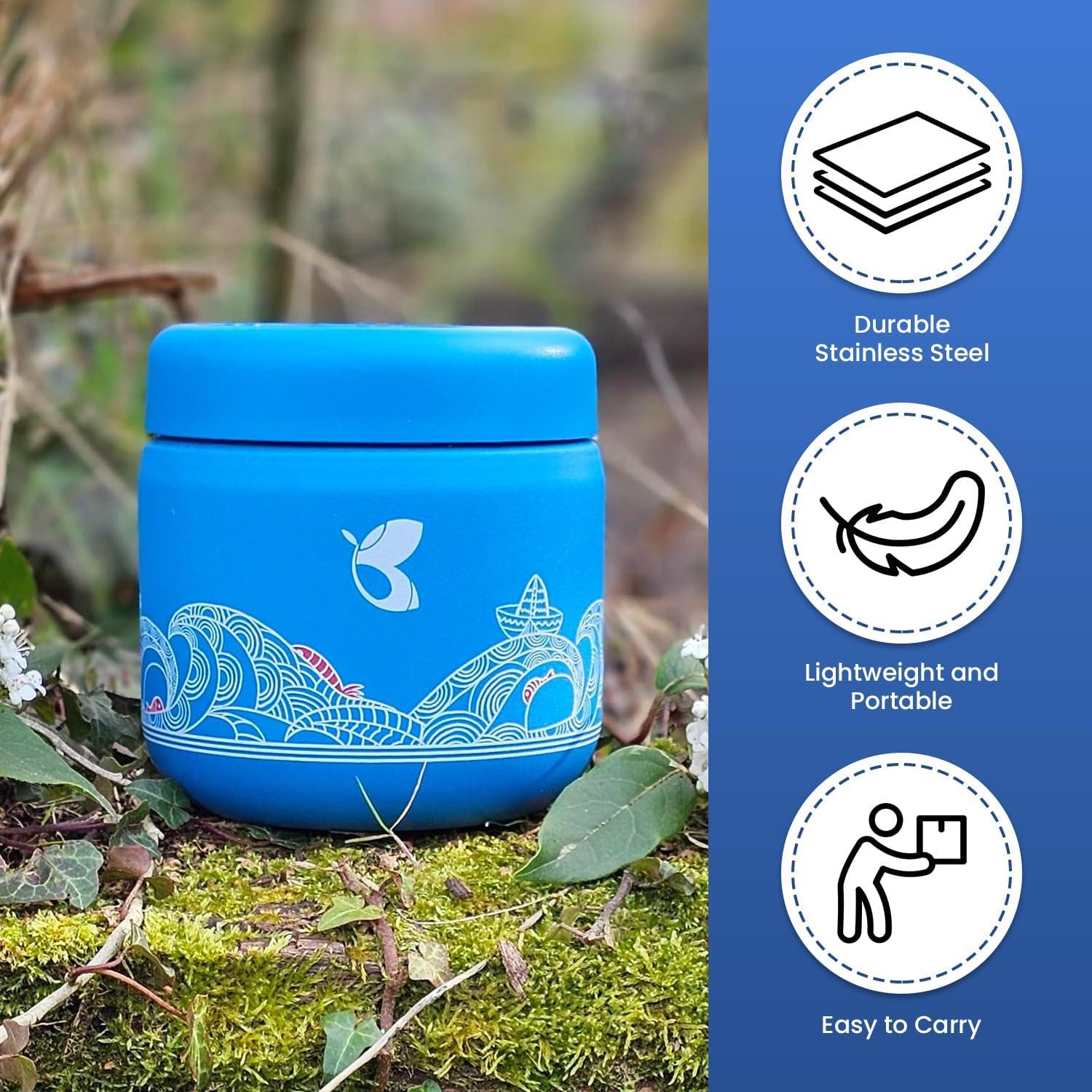 Tarro de Comida Aislado Blisa 350ml Acero Inoxidable Azul