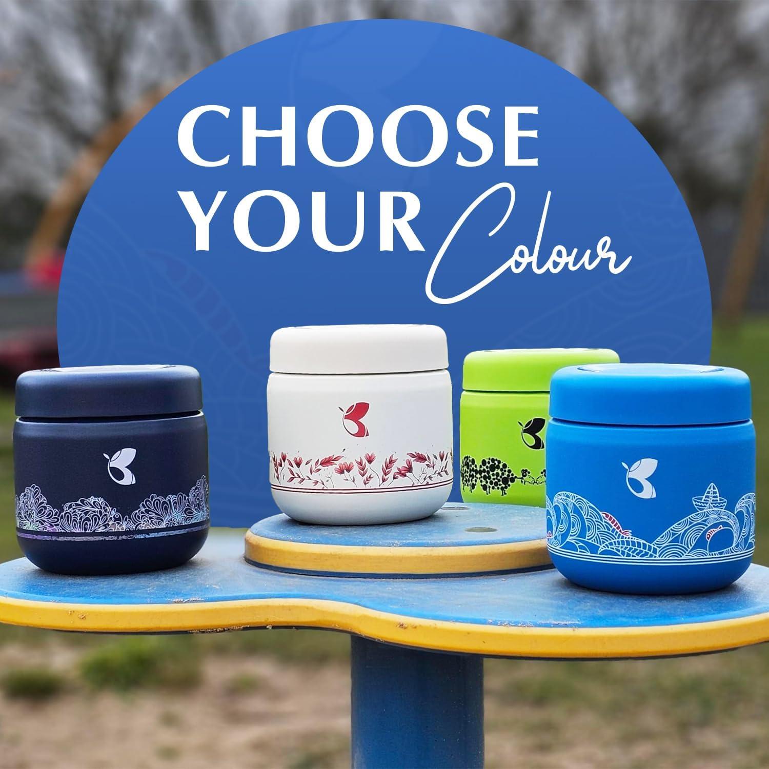 Tarro de Comida Aislado Blisa 350ml Acero Inoxidable Azul