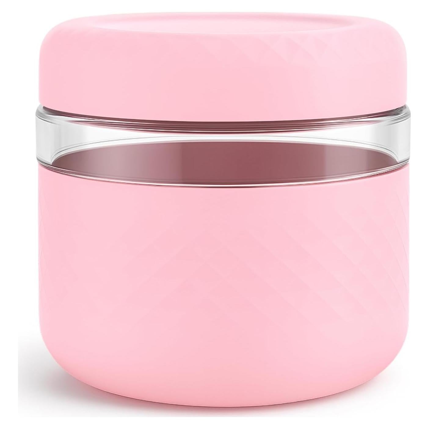Contenedor de Almuerzo de Vidrio Cafezi 710 ml Rosa A Prueba de Fugas