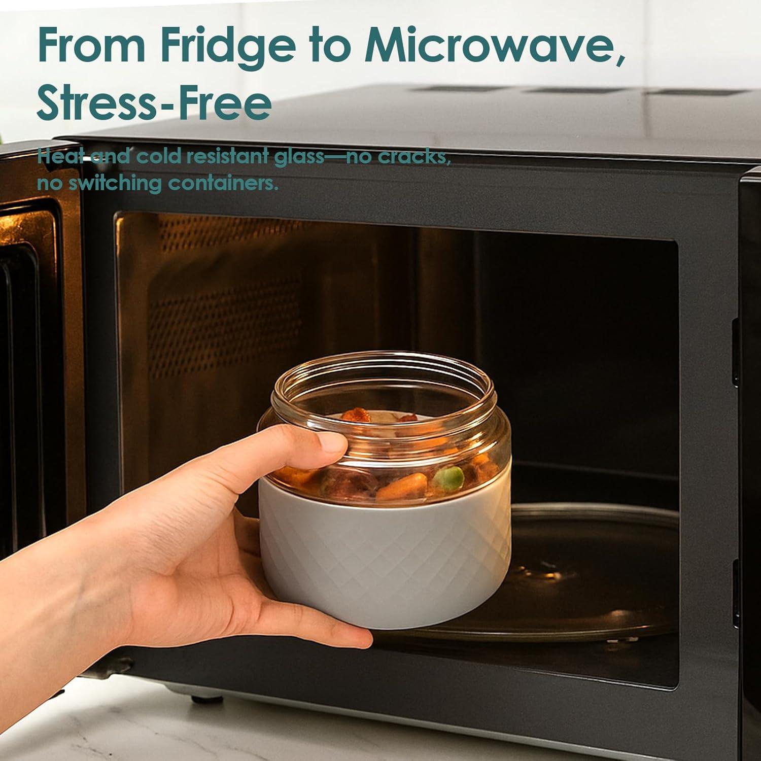 Contenedor de Almuerzo de Vidrio Cafezi 710 ml Rosa A Prueba de Fugas