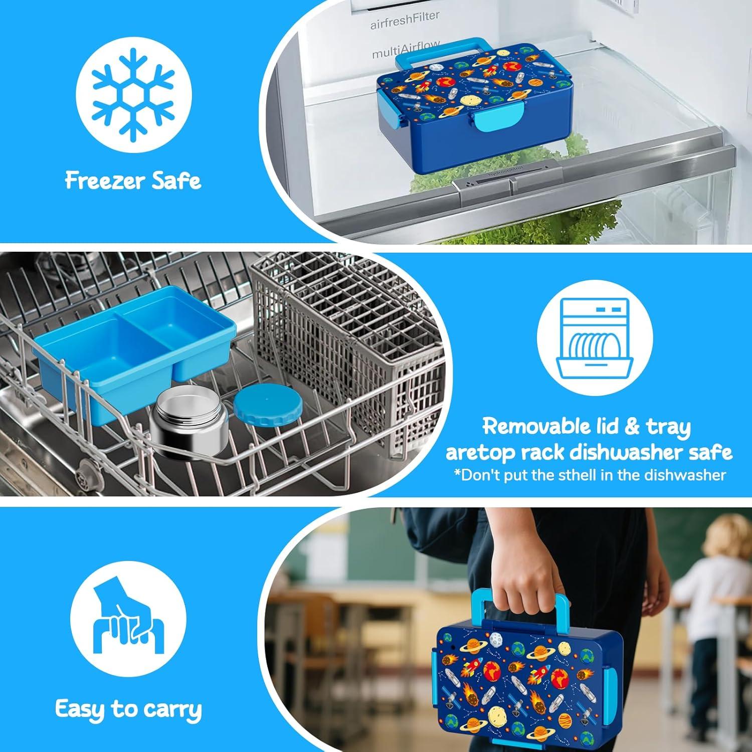 Caja de Almuerzo Bento SHPMXUPW 354 ml Acero Inoxidable Azul