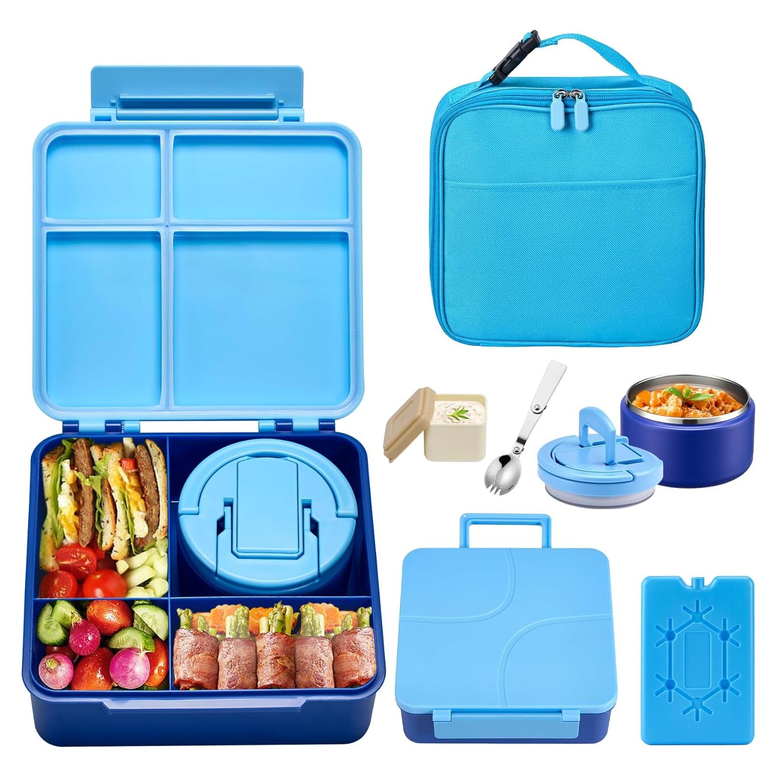 Caja de Almuerzo Bento BABHAMNESS Azul con Termo 240ml