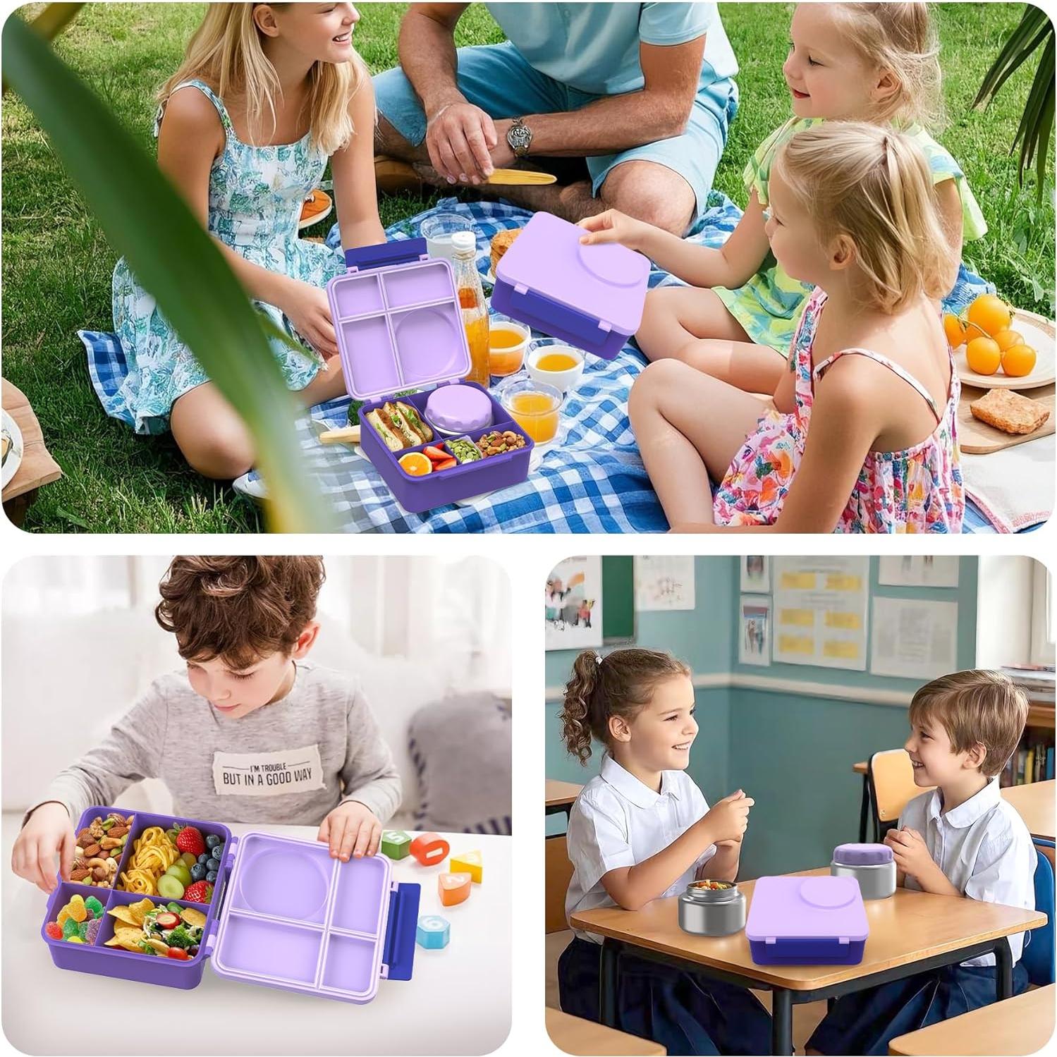 Juego de Almuerzo Bento Reeple con Tarro Térmico 8oz 4 Compartimentos