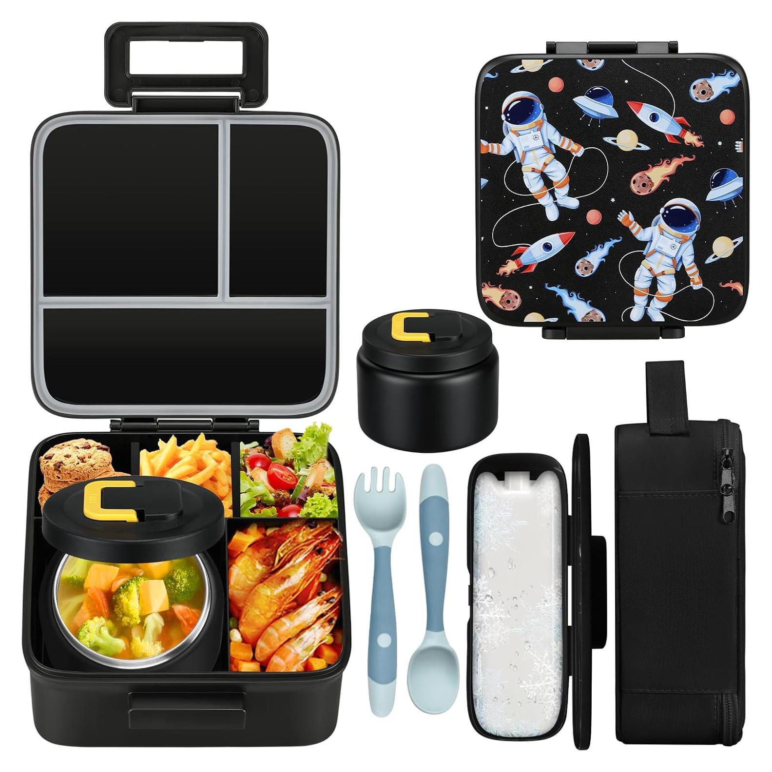 MAISON HUIS Bento Lunch Box 1.6L con termo 0.23L y bolsa aislada