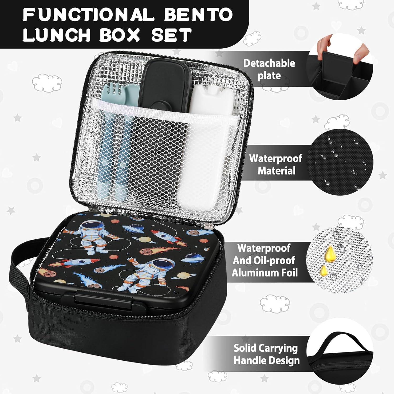 MAISON HUIS Bento Lunch Box 1.6L con termo 0.23L y bolsa aislada
