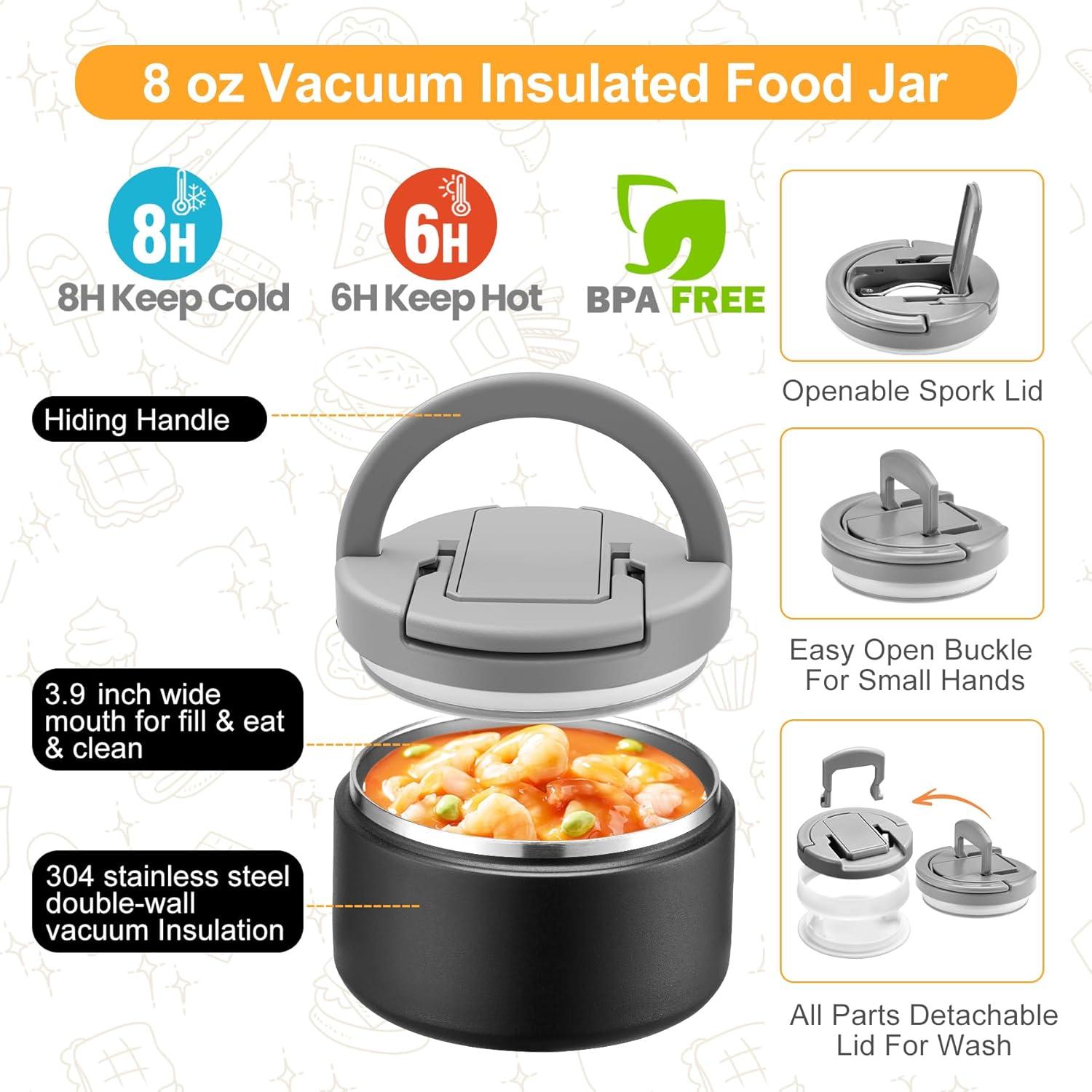 Caja de Almuerzo Bento MAXSO con Termo de Sopa 0.95L - Negro