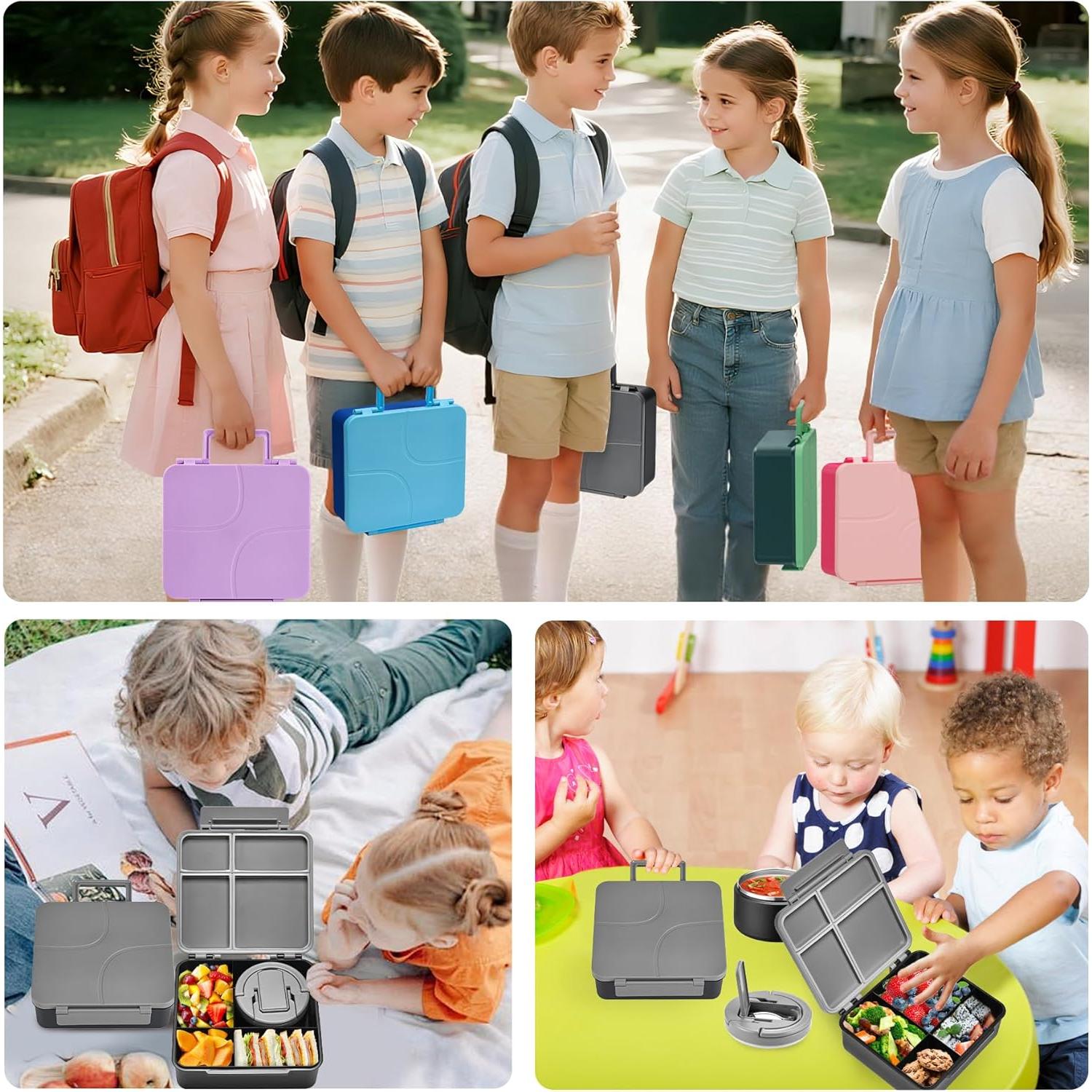 Caja de Almuerzo Bento MAXSO con Termo de Sopa 0.95L - Negro