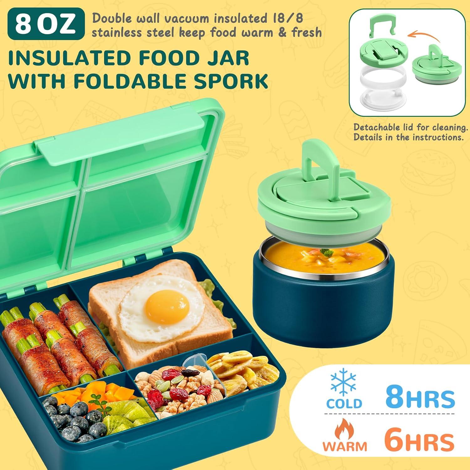 Caja de Almuerzo Bento MAXSO Verde con Termo de Sopa 0.95L