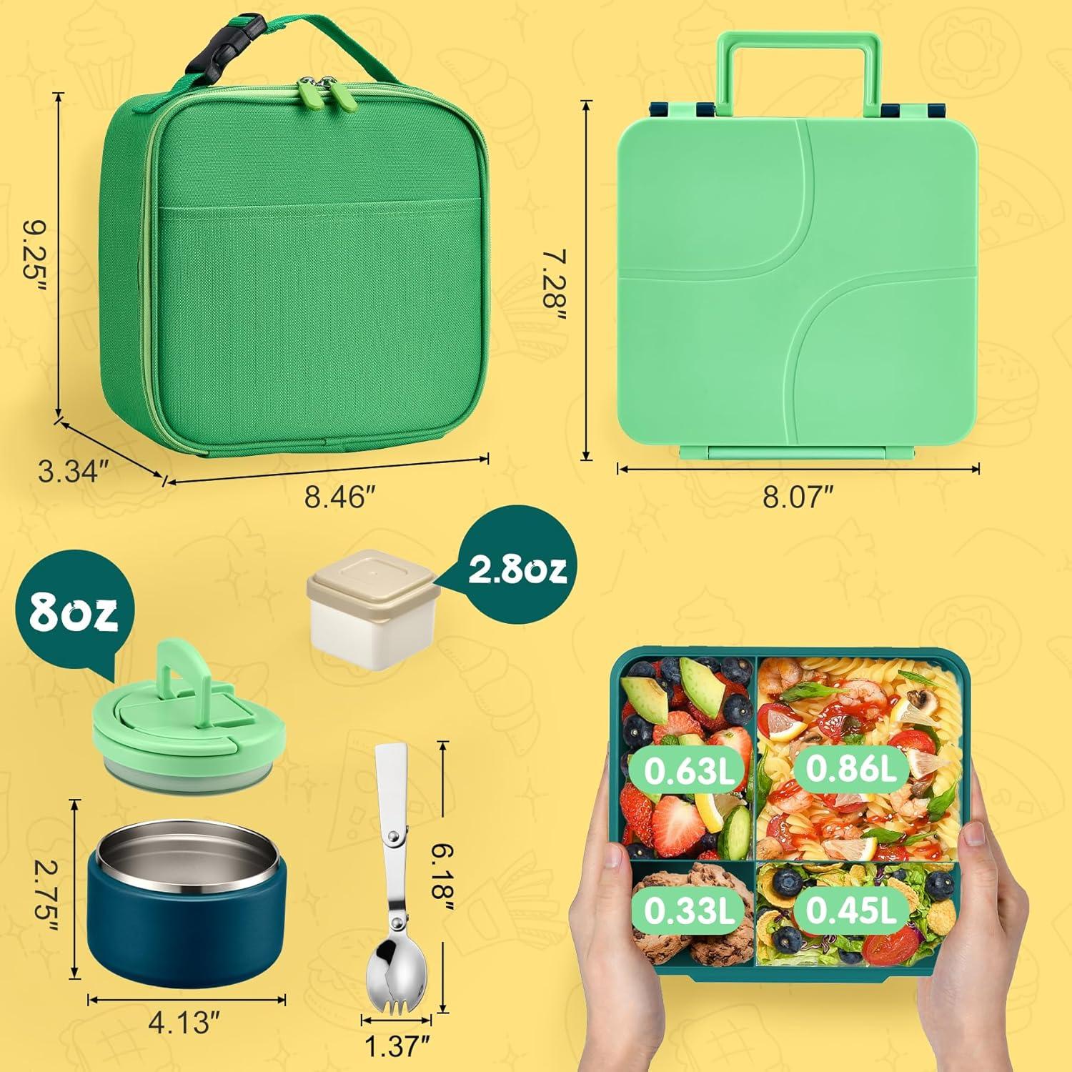 Caja de Almuerzo Bento MAXSO Verde con Termo de Sopa 0.95L