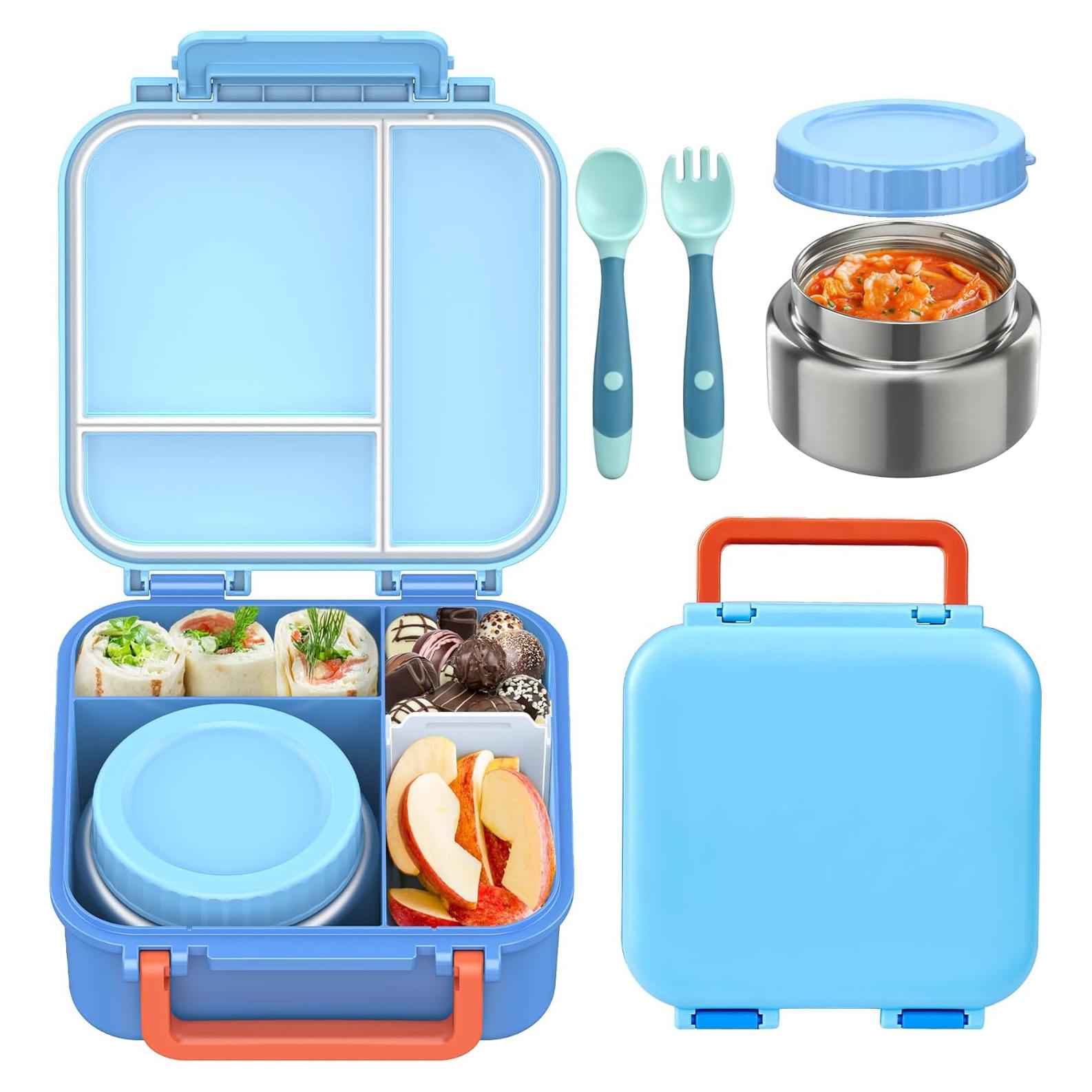 Caja Bento BEAQUEE Azul con Termo 255g - 4 Compartimentos