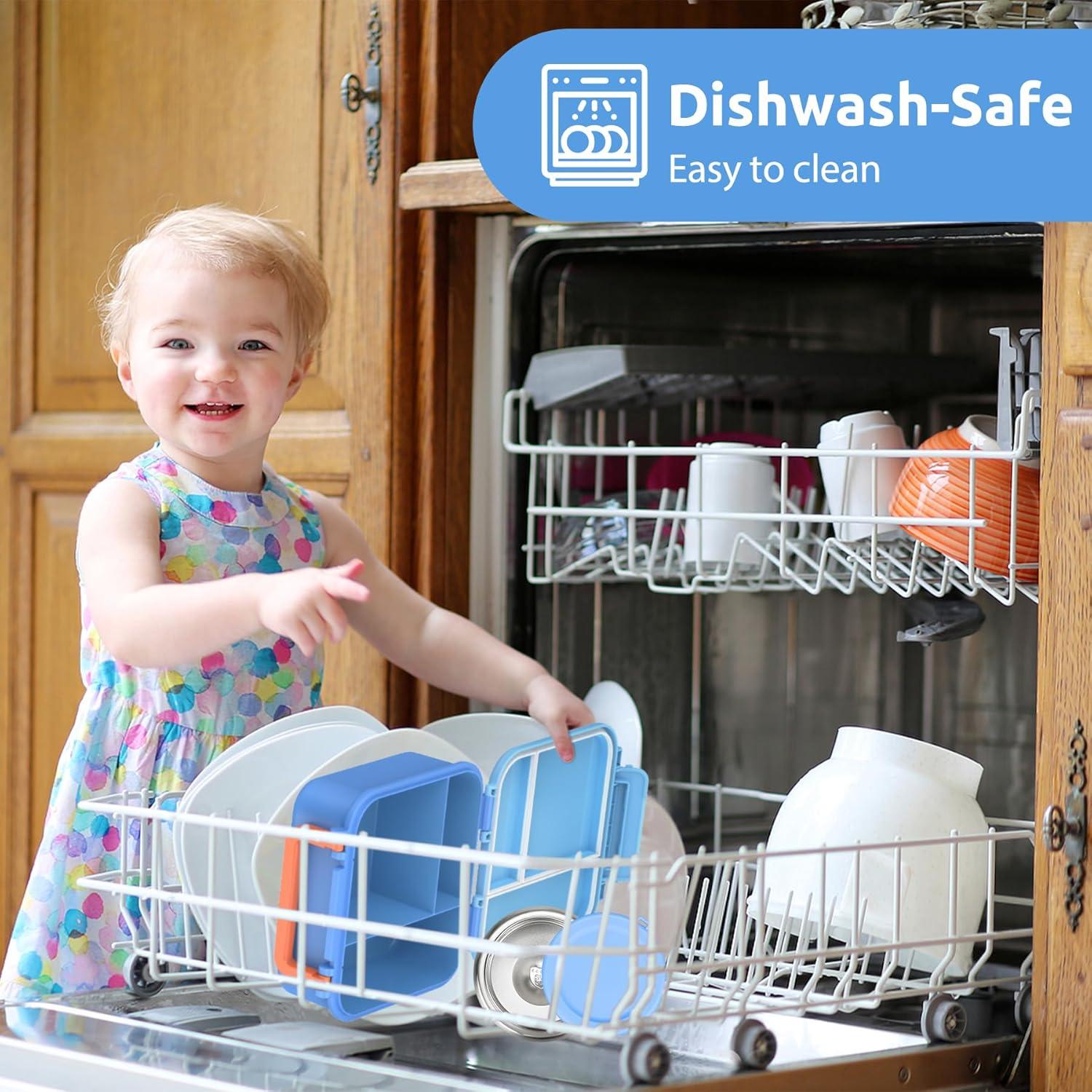 Caja Bento BEAQUEE Azul con Termo 255g - 4 Compartimentos