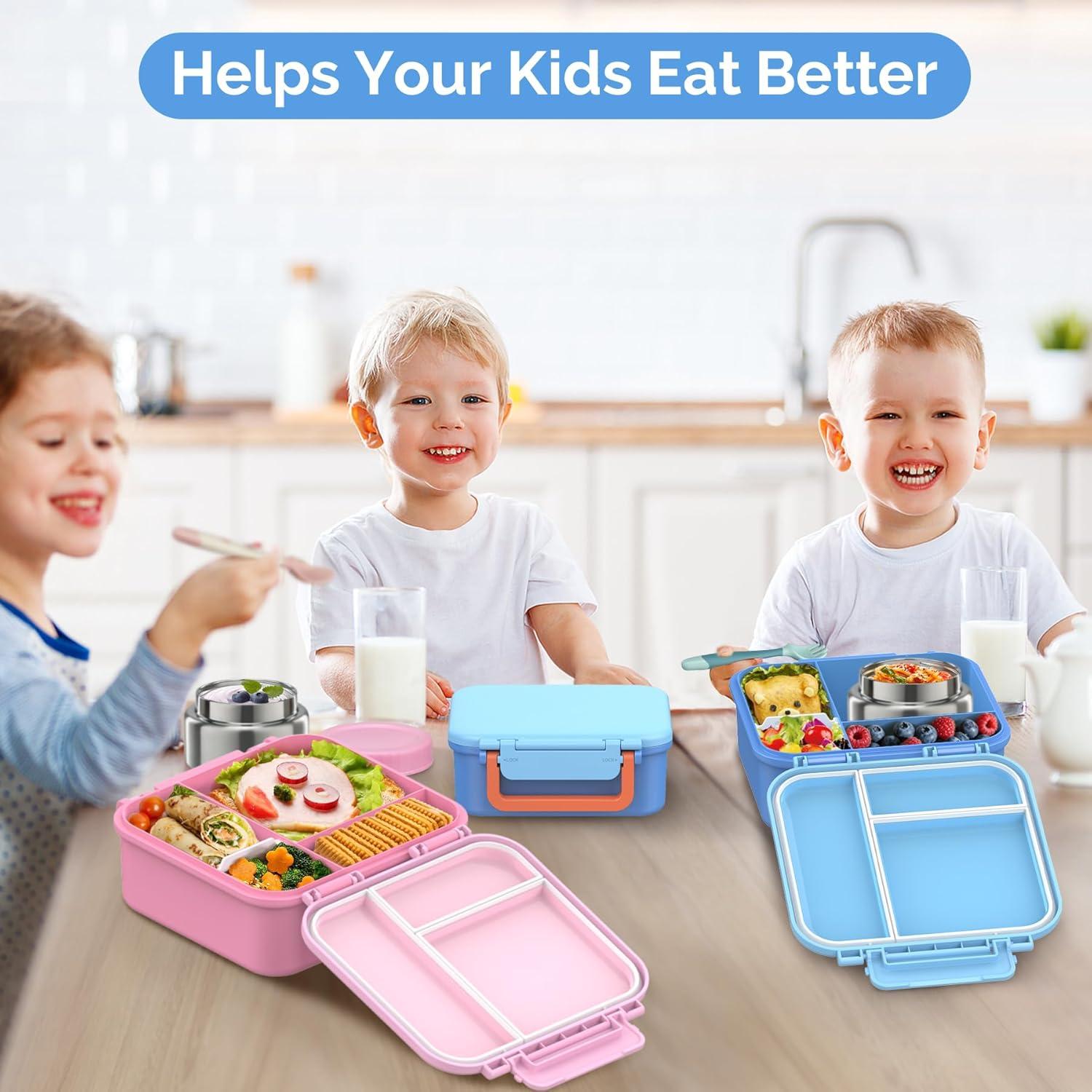 Caja Bento BEAQUEE Azul con Termo 255g - 4 Compartimentos