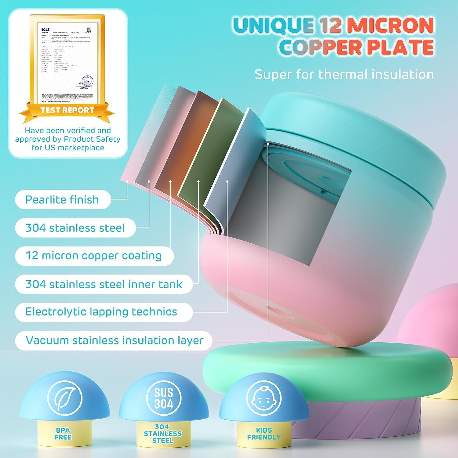 Termo de Comida Aislado DaCool para Niños 400ml - 2 Piezas