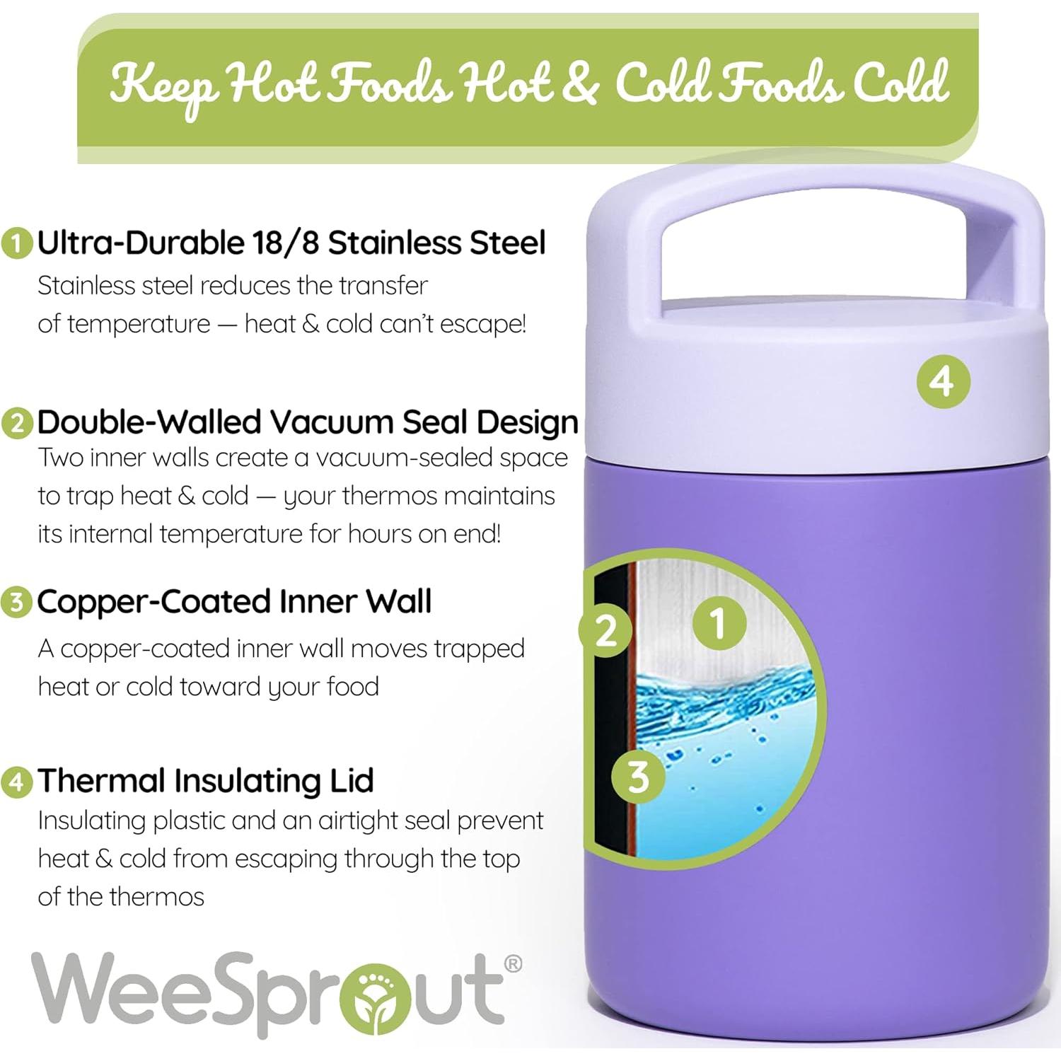 Termo Aislado WeeSprout 12 oz Acero Inoxidable para Niños