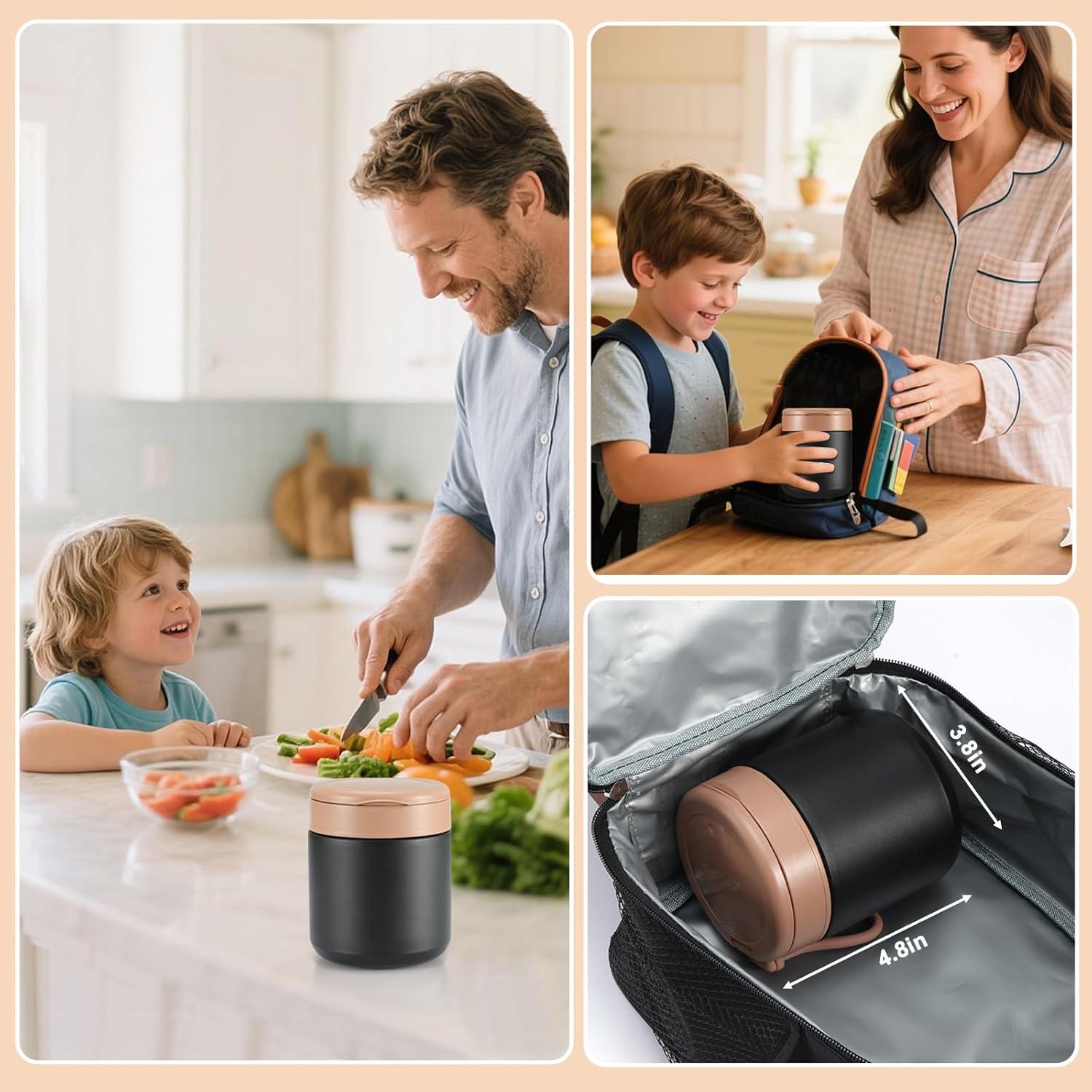 Tarro Aislado de Comida CJACJA 429.5 ml con Pantalla de Temperatura