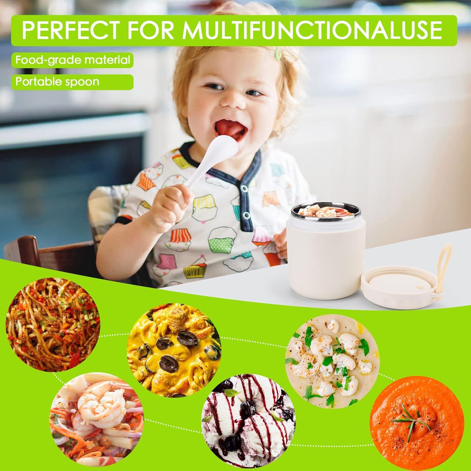 Tarro de Comida Aislado YIUNEPA 400ml Blanco a Prueba de Fugas