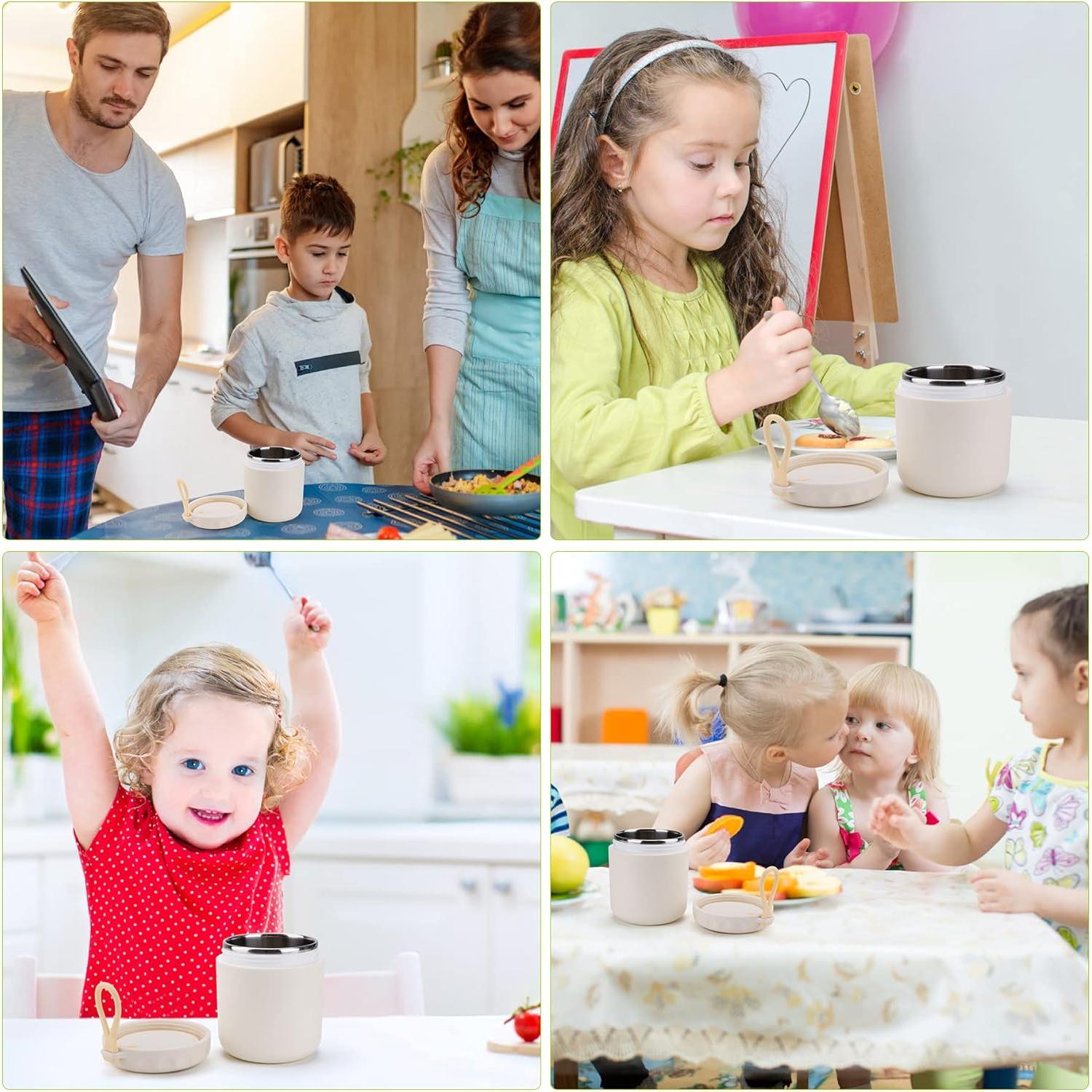 Tarro de Comida Aislado YIUNEPA 400ml Blanco a Prueba de Fugas