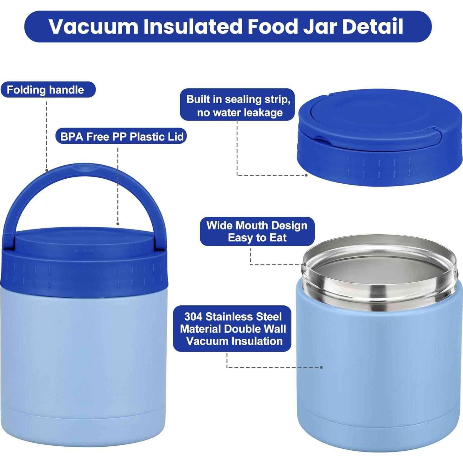 Termo de Sopa Aislado HWONMTE 298ml Boca Ancha Azul