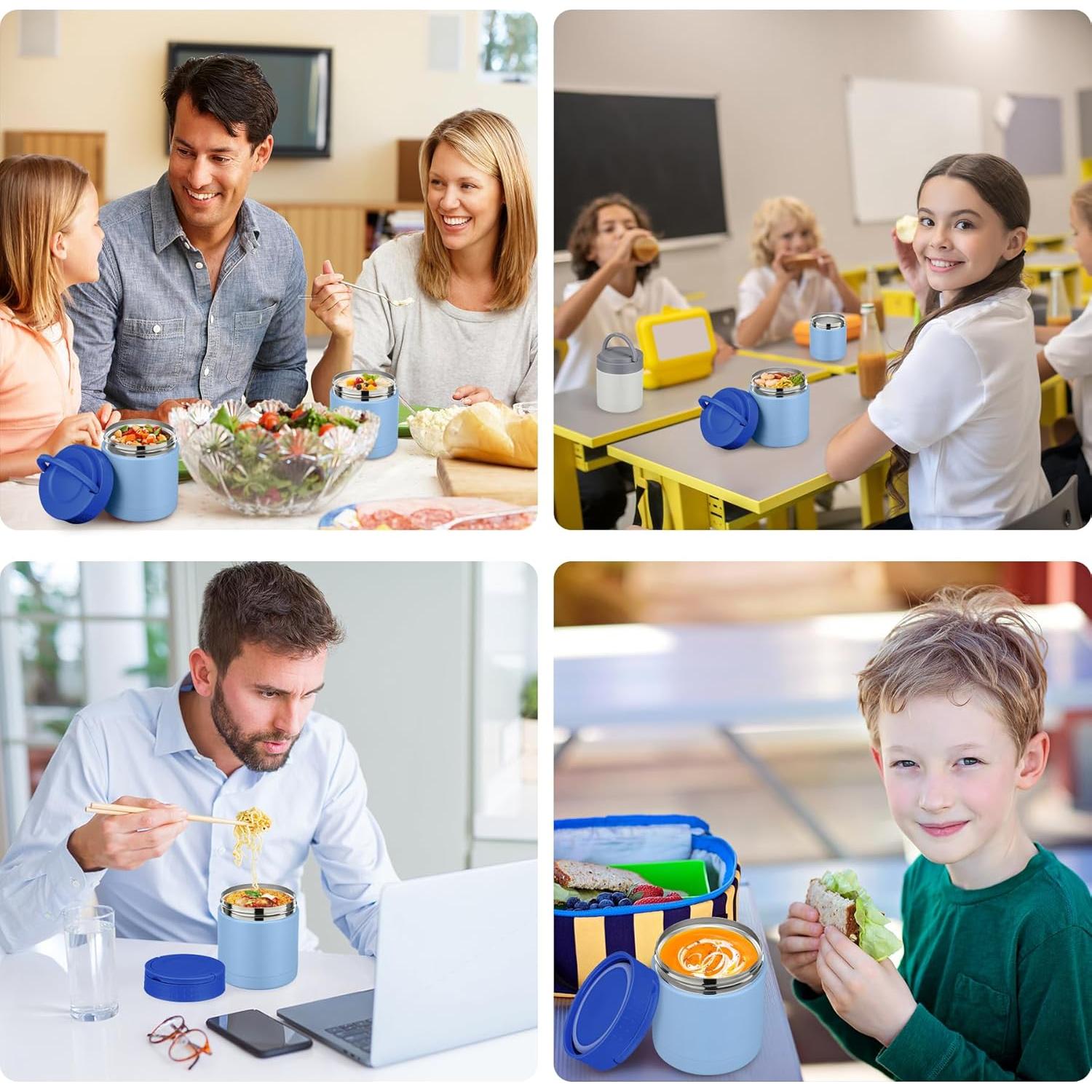 Termo de Sopa Aislado HWONMTE 298ml Boca Ancha Azul