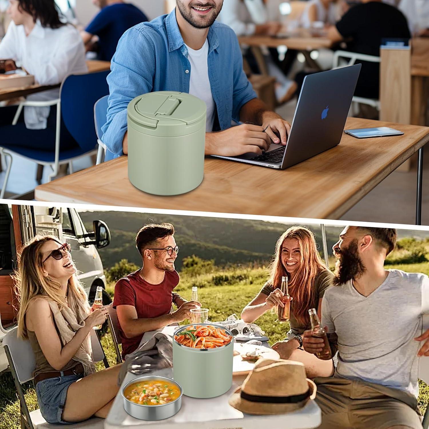 Termo de Sopa Aislado Elipark 1.39L Verde a Prueba de Fugas