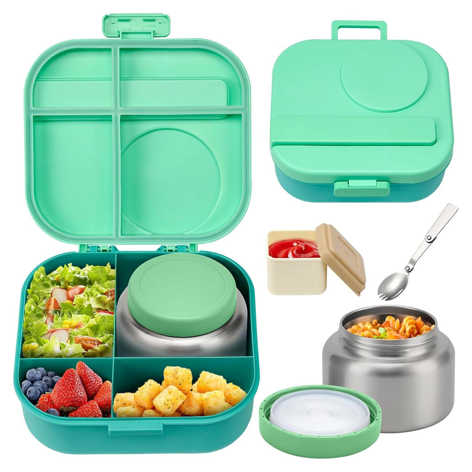 Caja de Almuerzo Bento BOSEDSANG con Termo 12oz y 4 Compartimentos