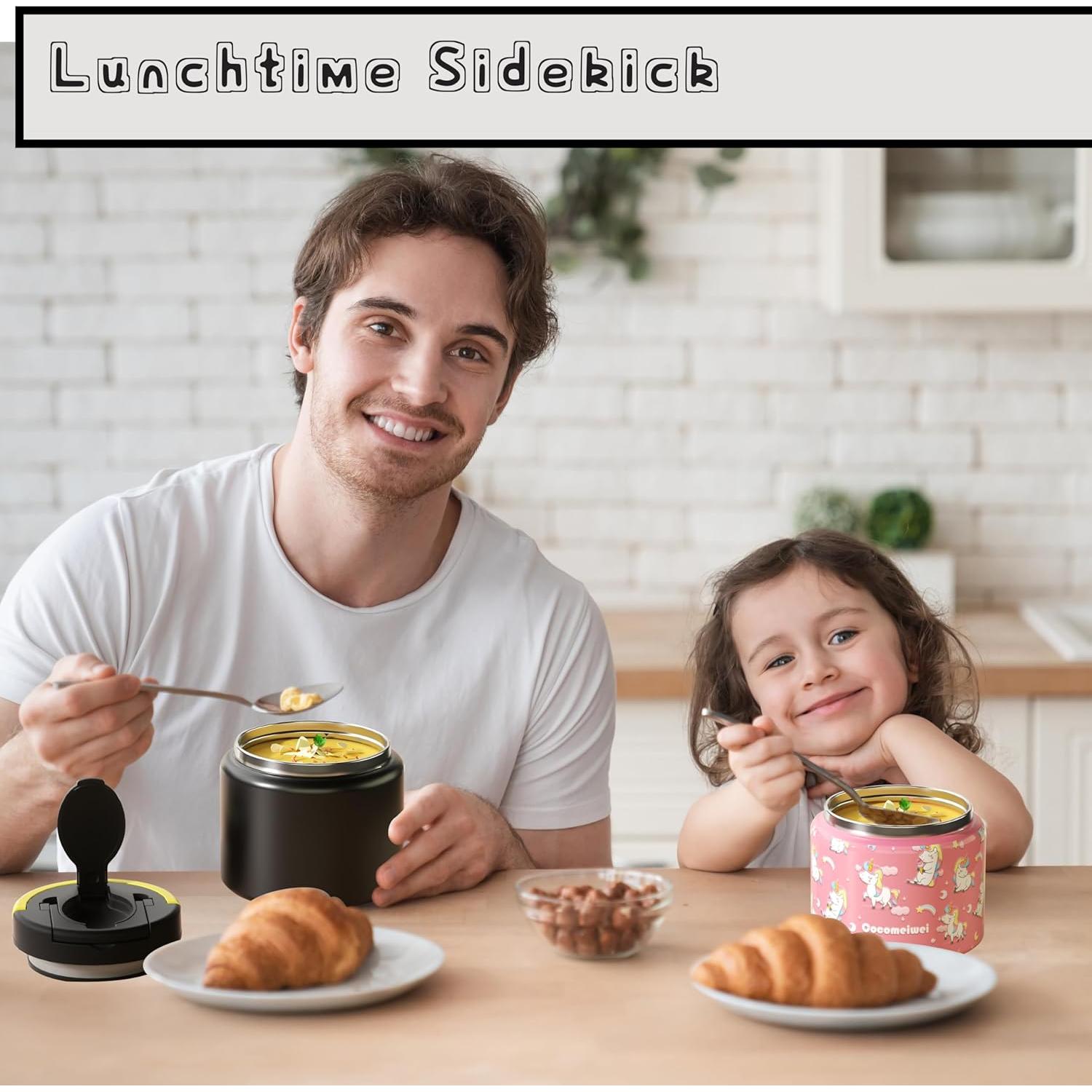 Termo de Comida Aislado Cocomeiwei 350 ml Unicornio-Rosa