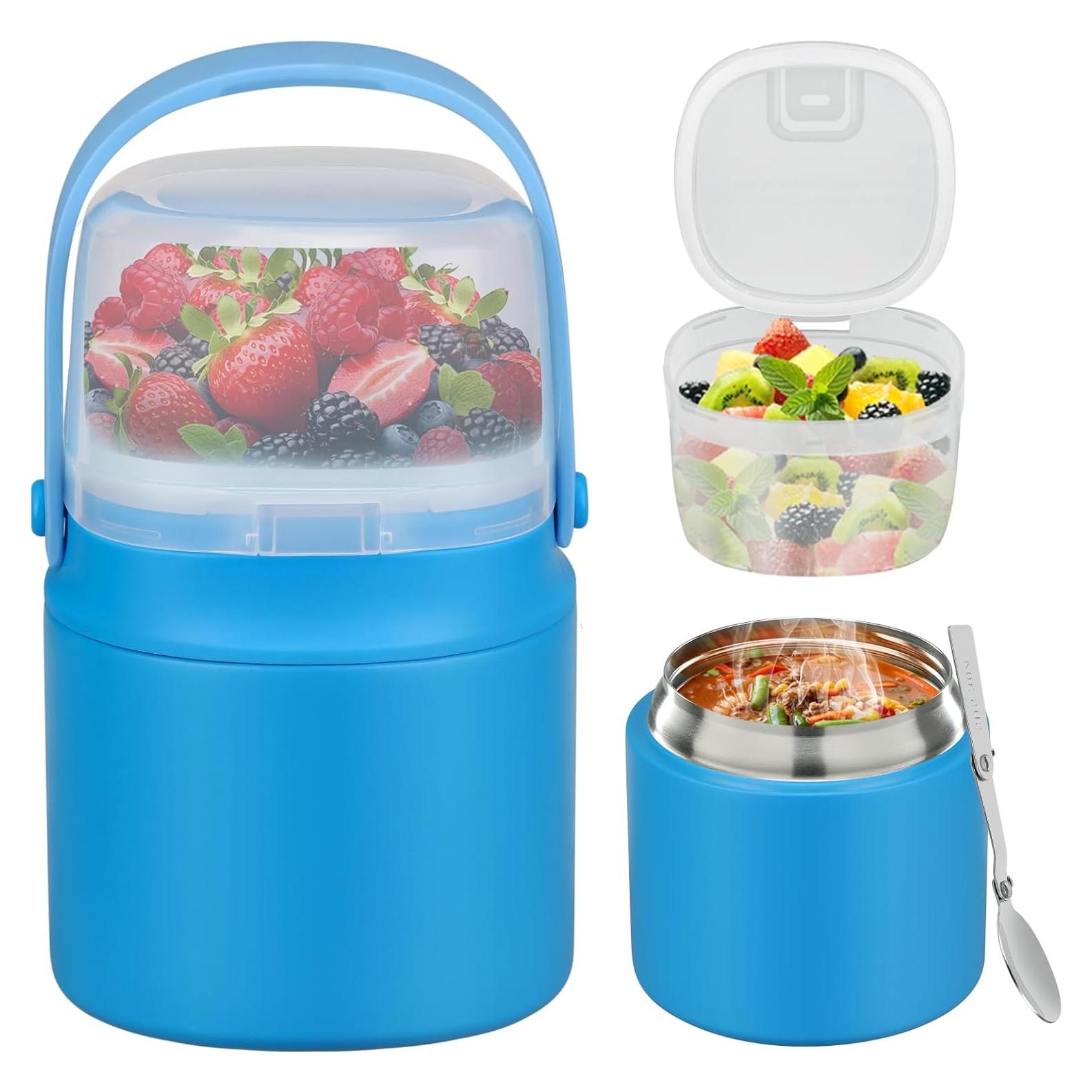 Termo para sopa 2 en 1 JOOPETALK 396g acero inoxidable azul