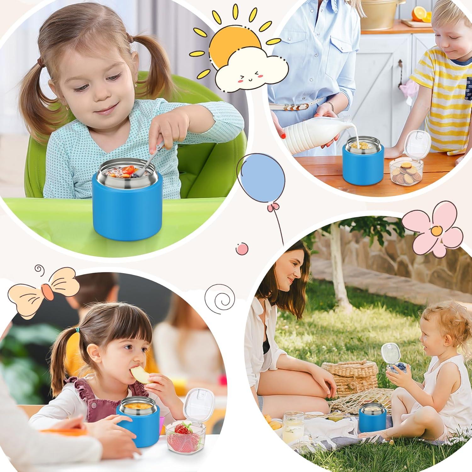 Termo para sopa 2 en 1 JOOPETALK 396g acero inoxidable azul