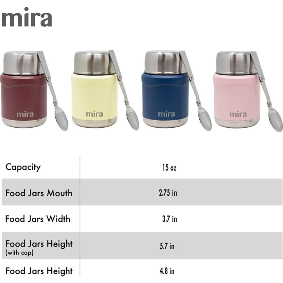 Termo de Comida Aislado MIRA 15 oz Acero Inoxidable Azul