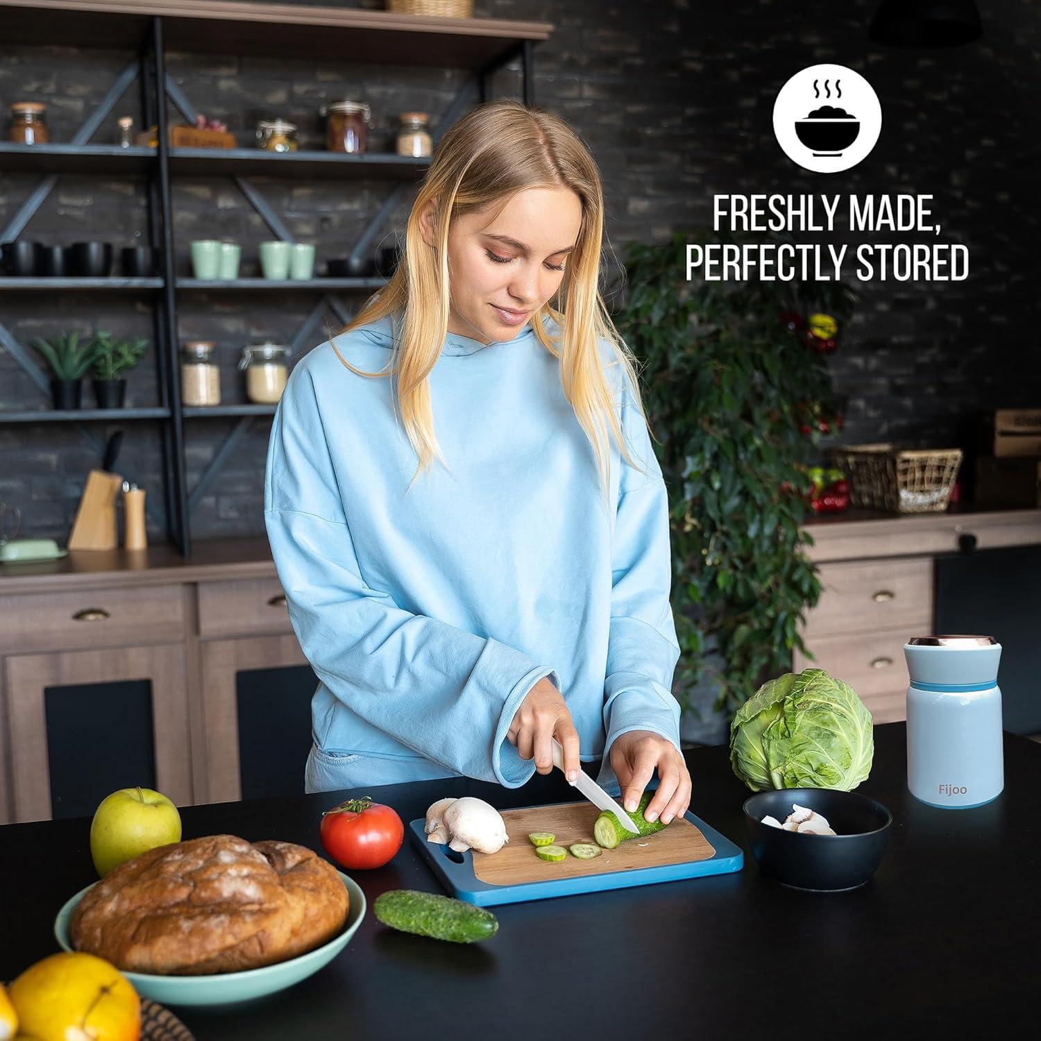 Tarro de Comida Térmico Fijoo 500ml Acero Inoxidable Azul