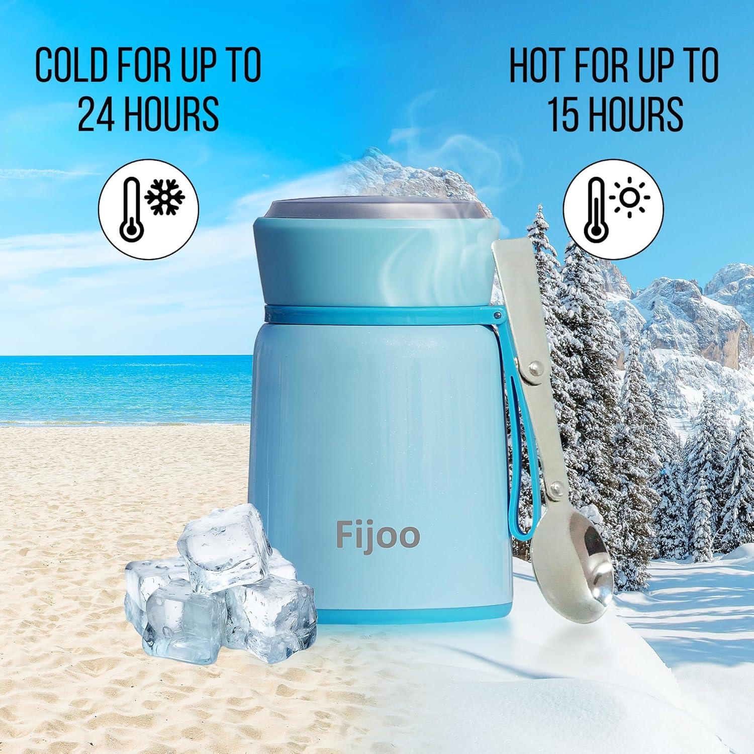 Tarro de Comida Térmico Fijoo 500ml Acero Inoxidable Azul