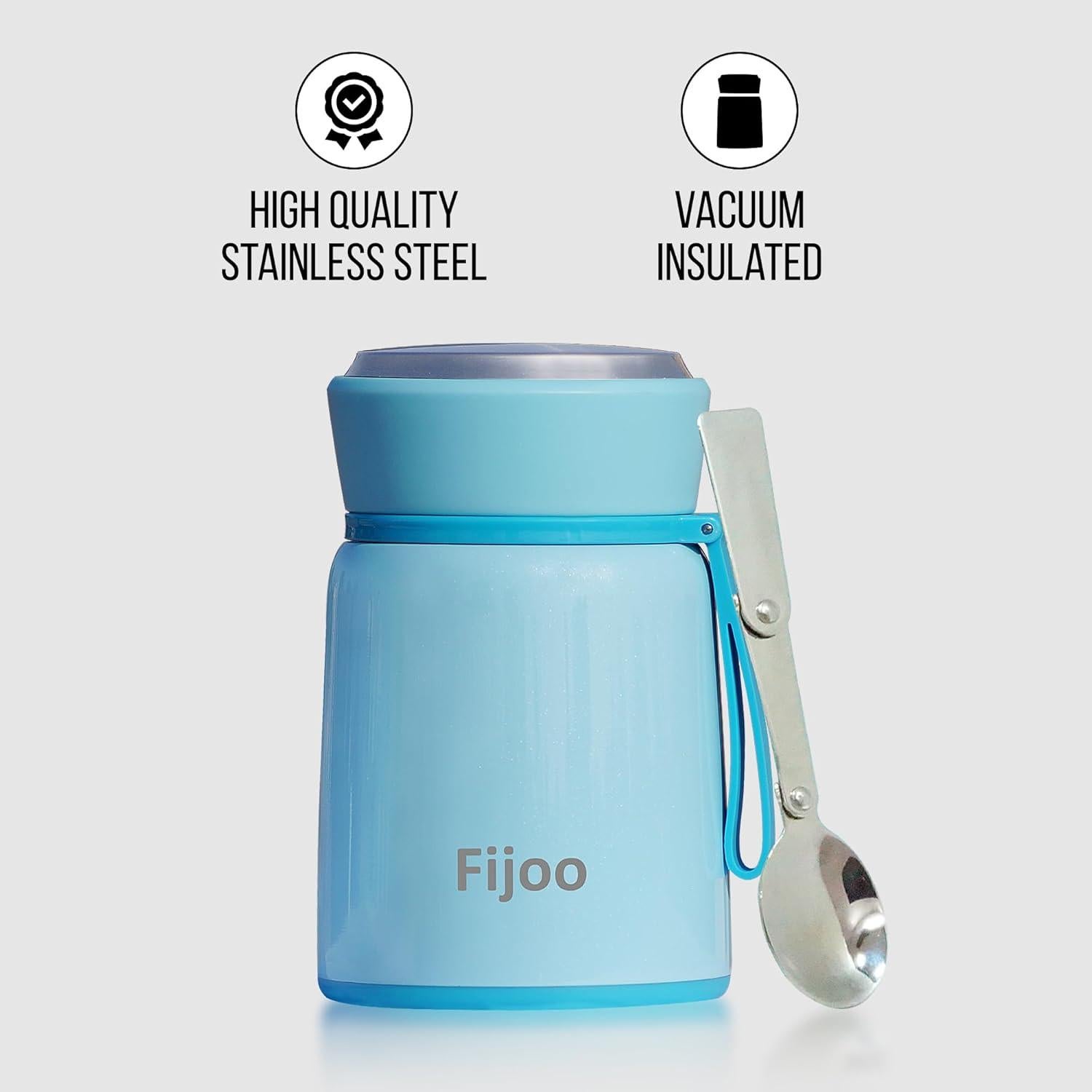 Tarro de Comida Térmico Fijoo 500ml Acero Inoxidable Azul