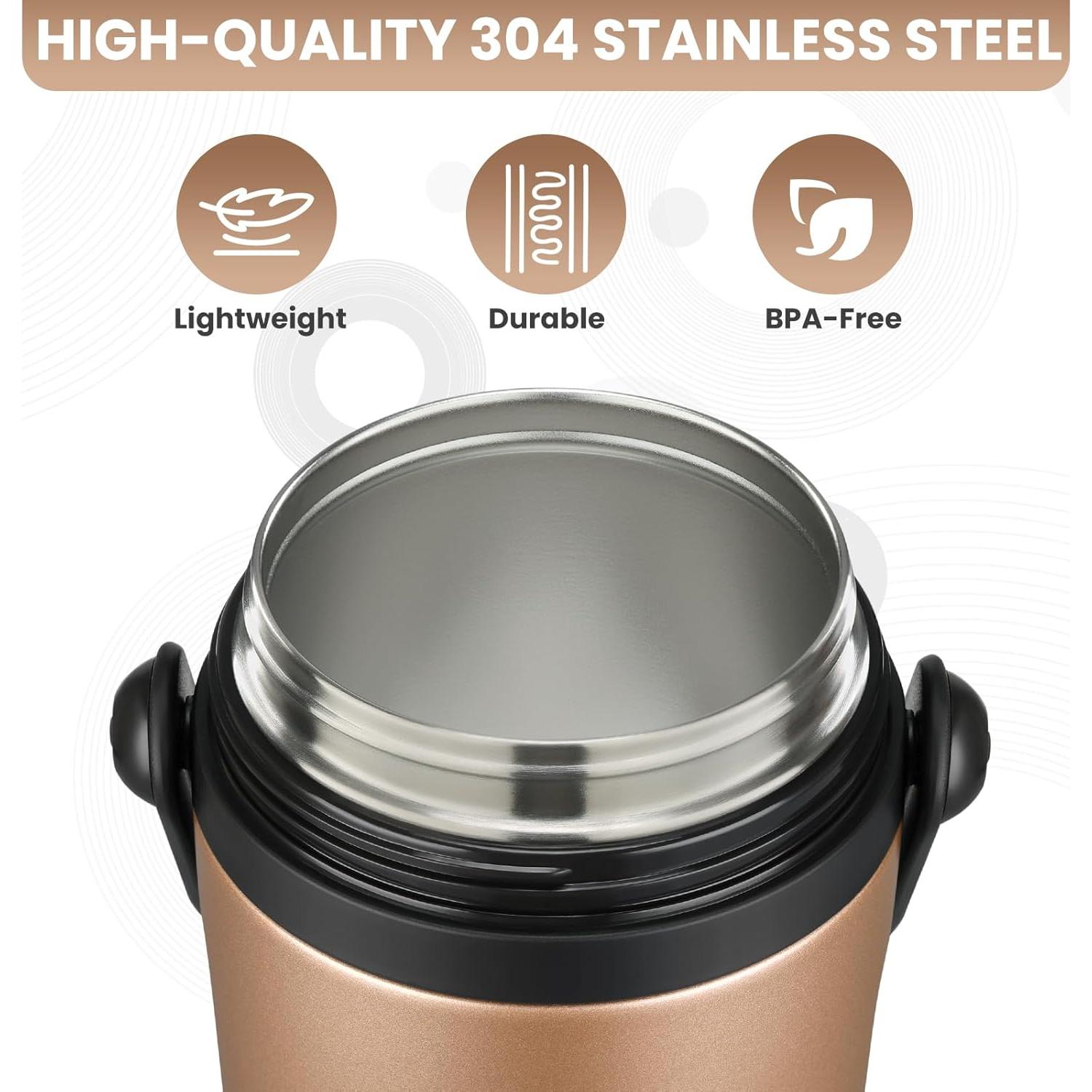 Termo de Sopa Aislado Elipark 32oz Acero Inoxidable Dorado