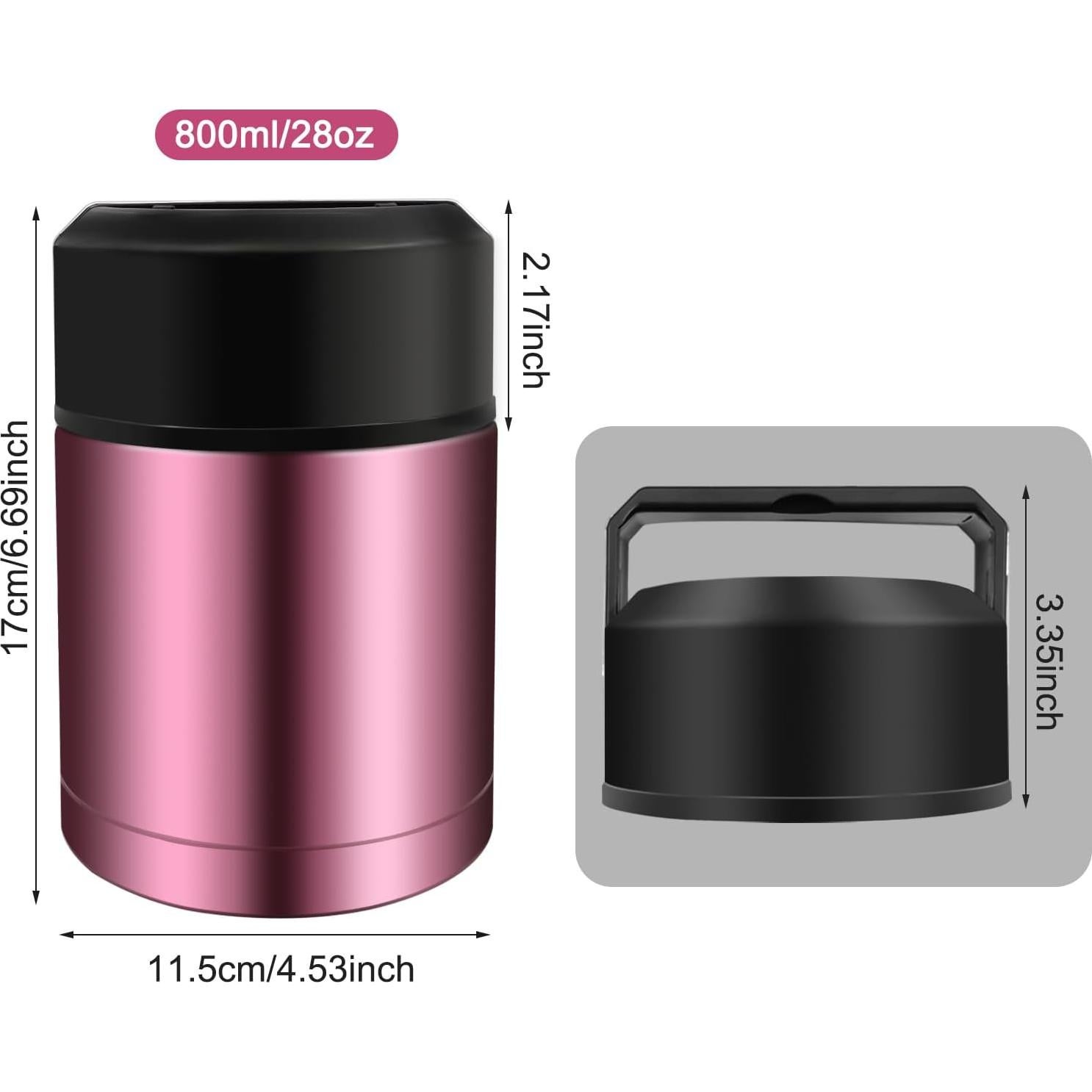 Termo de Sopa Zalaxt 0.83L Acero Inoxidable Aislado
