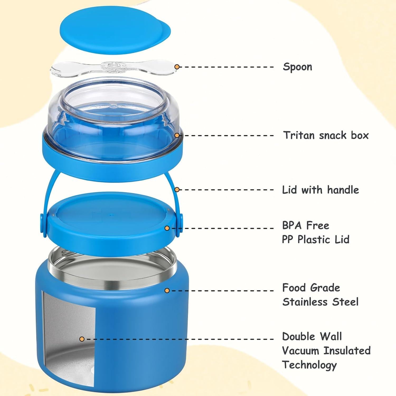 Contenedor Térmico 2-en-1 Maison Huis 382.7g Azul