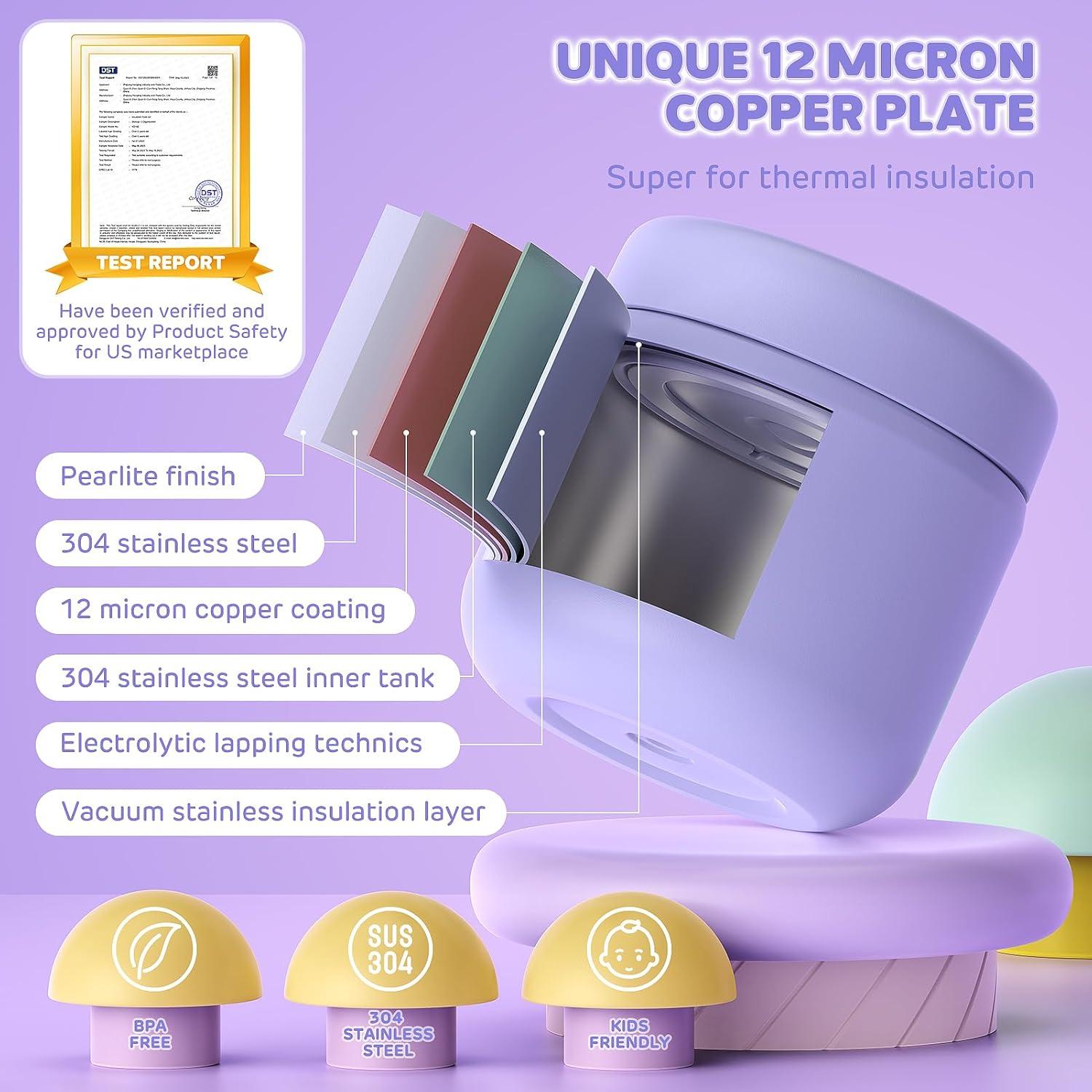 Termo Aislado para Comida Niños DaCool 400 ml Acero Inoxidable