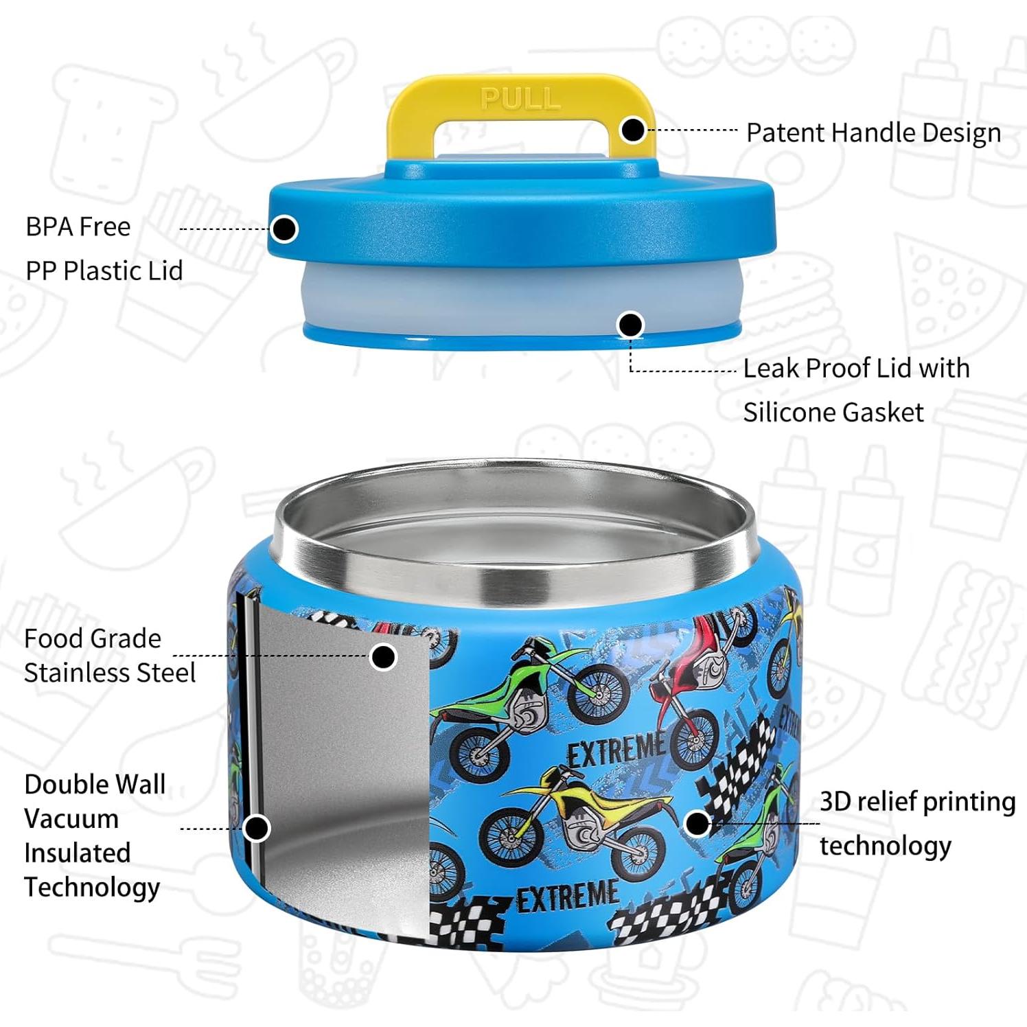 Tarro Térmico MAISON HUIS 240ml Aislado Acero Inoxidable Azul