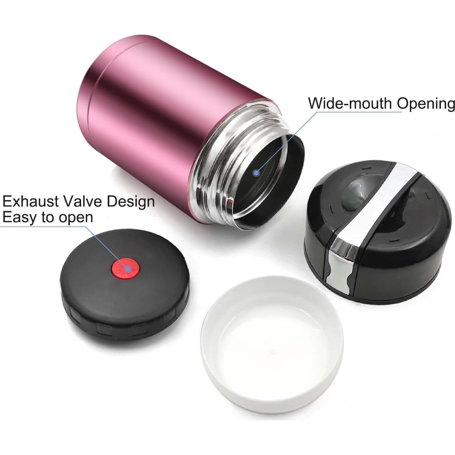 Tarro de Comida Aislado XHKDSYMC 800ml Doble Pared Rojo