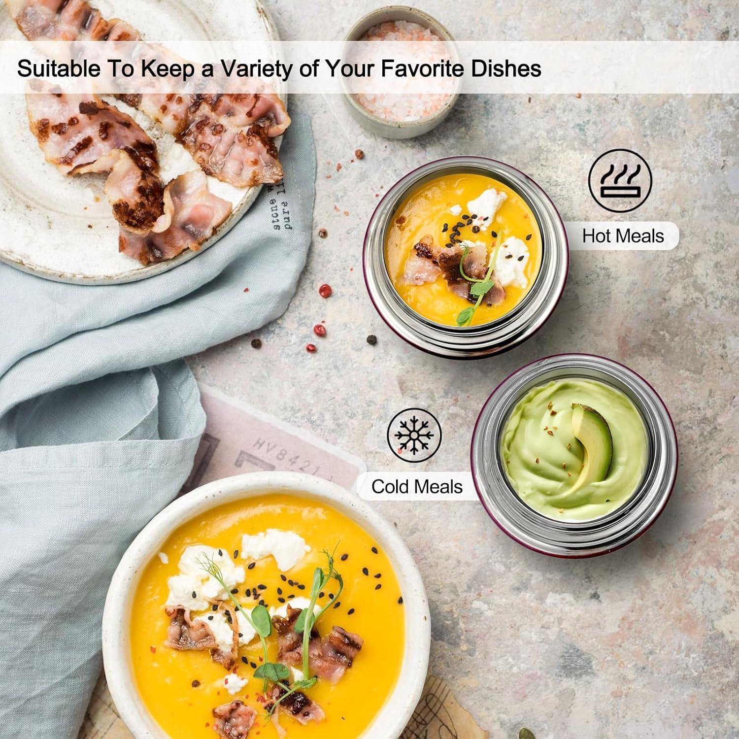 Tarro de Comida Aislado XHKDSYMC 800ml Doble Pared Rojo