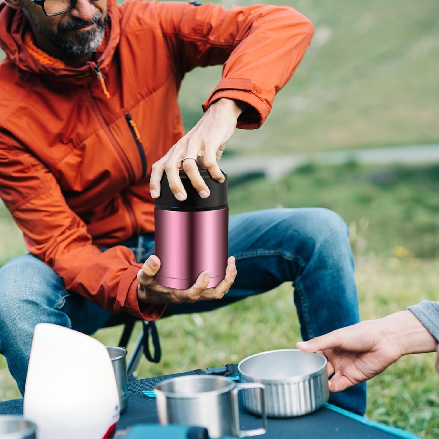 Tarro de Comida Aislado XHKDSYMC 800ml Doble Pared Rojo