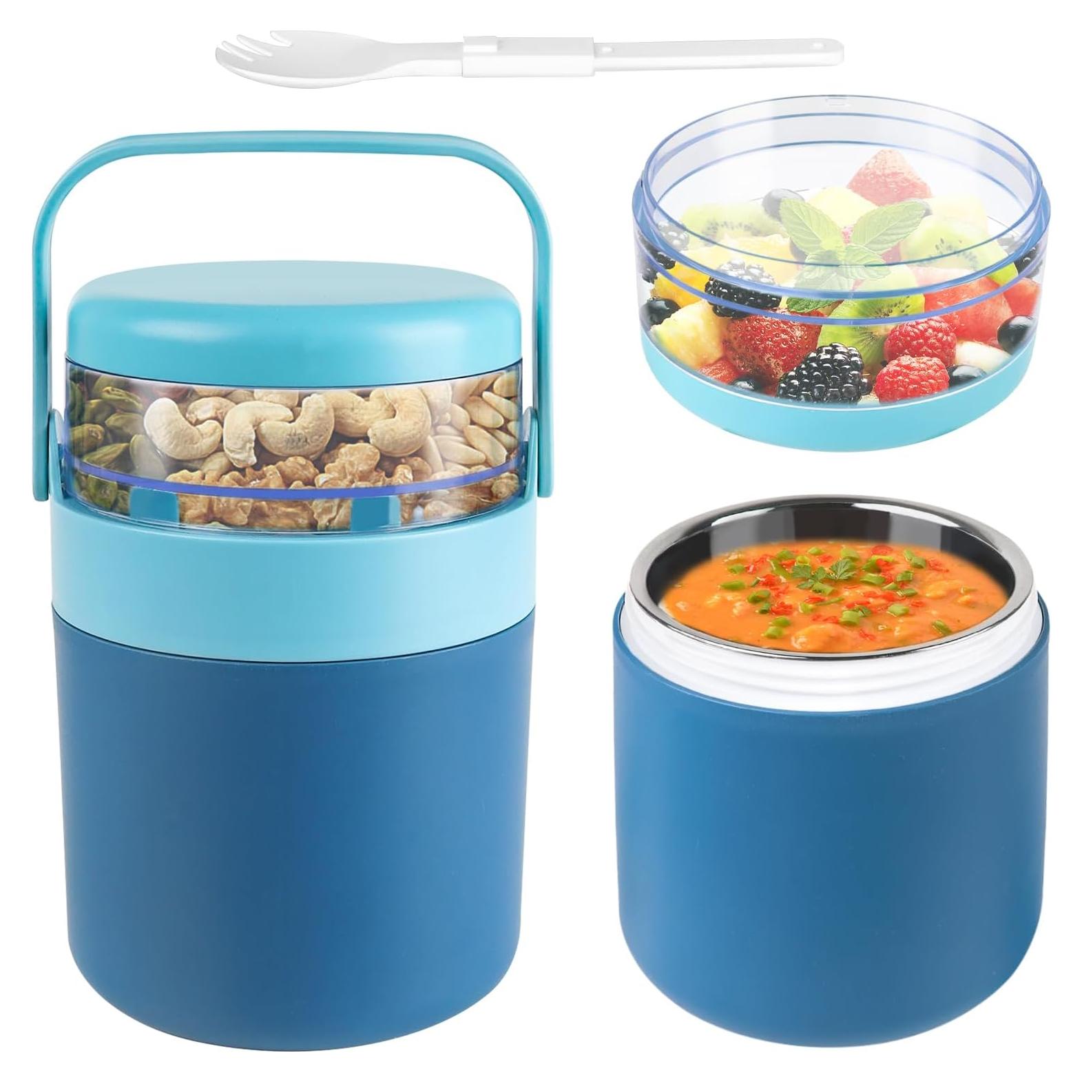 Tarro de Comida Aislado Decorelement Doble Compartimento 730ml