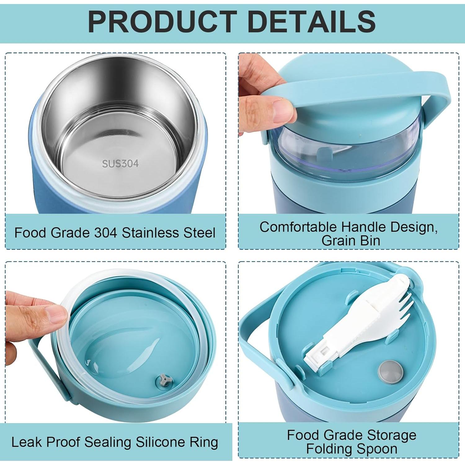 Tarro de Comida Aislado Decorelement Doble Compartimento 730ml