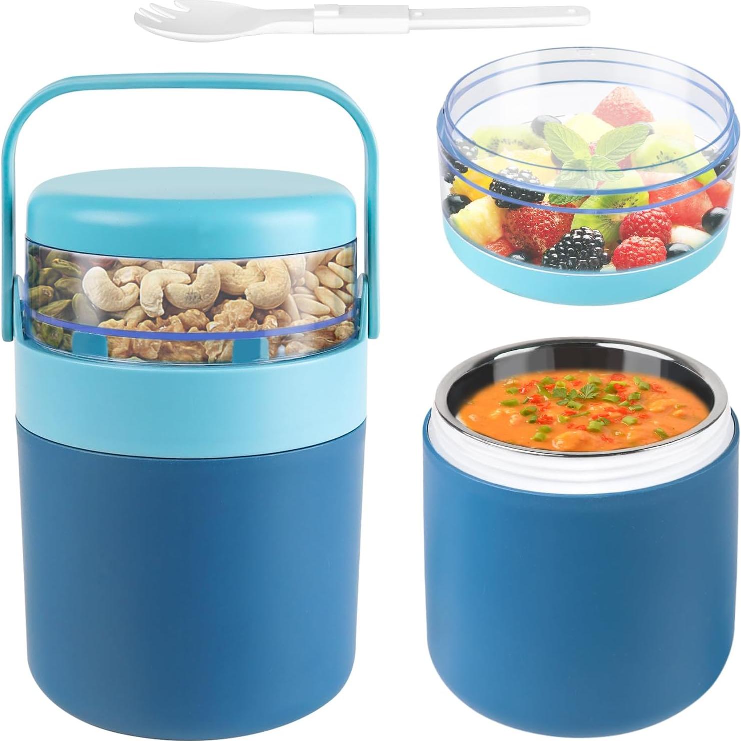 Tarro de Comida Aislado Decorelement Doble Compartimento 730ml