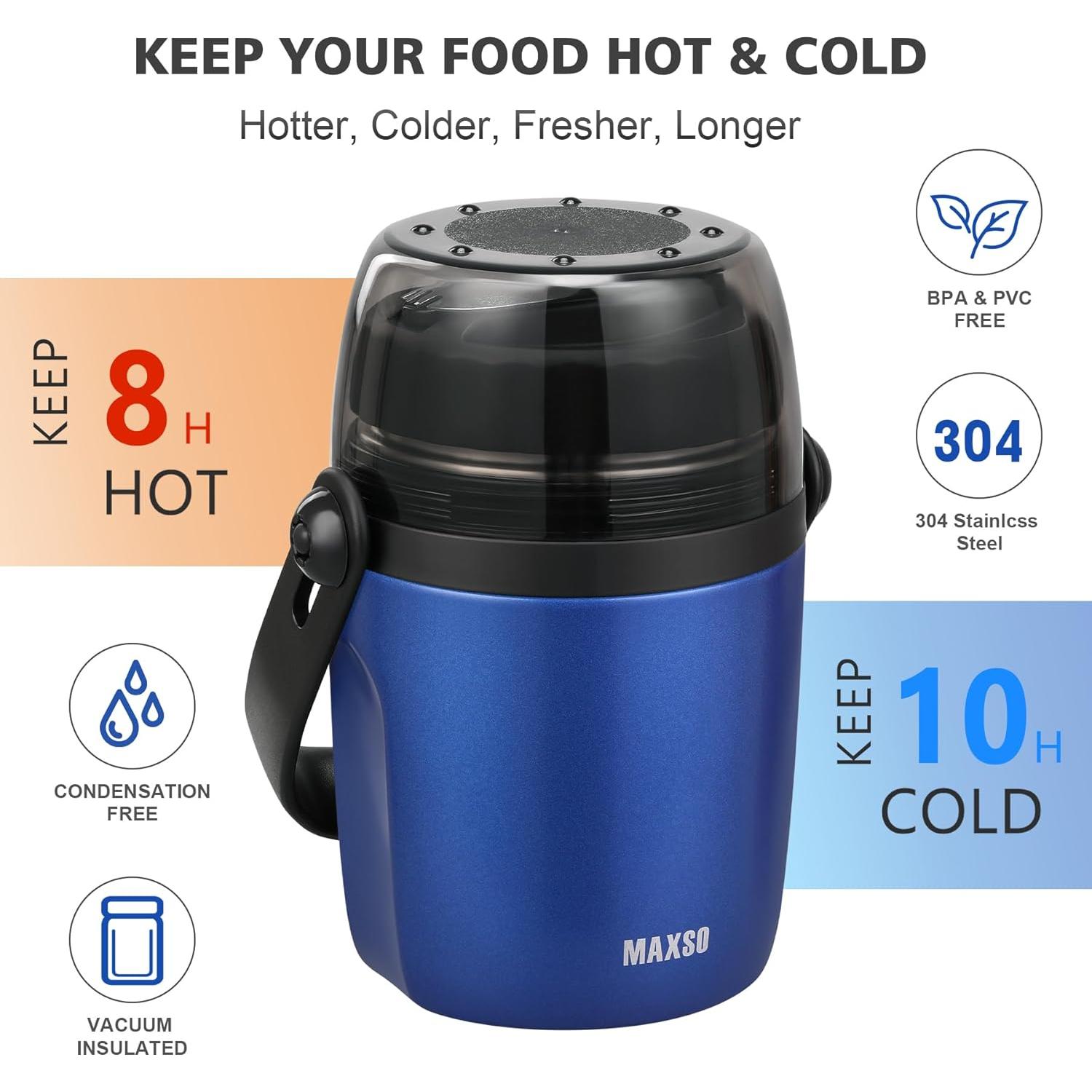 Contenedor Térmico MAXSO 32 oz Acero Inoxidable Azul