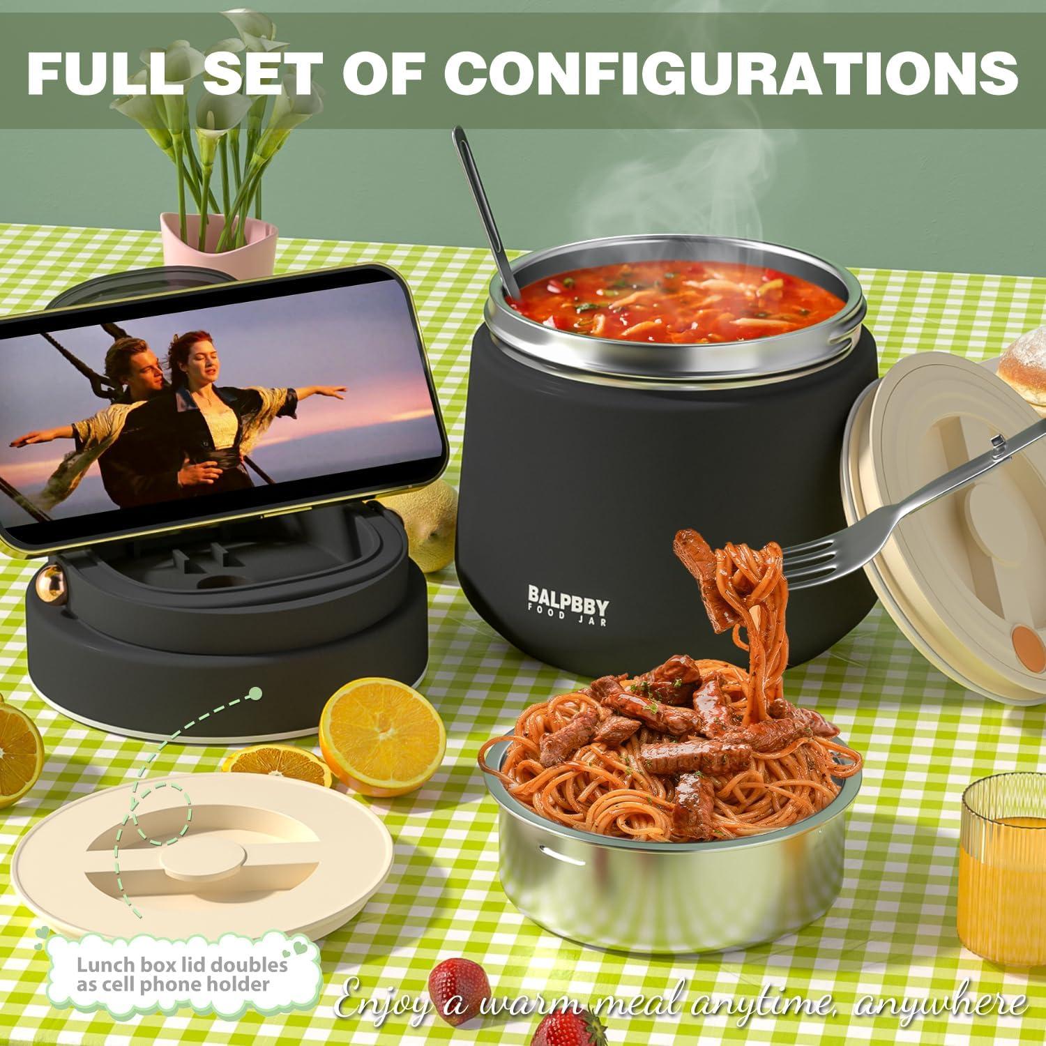 Termo de Comida Aislado BALPBBY 1.13 kg Negro con Cuchara