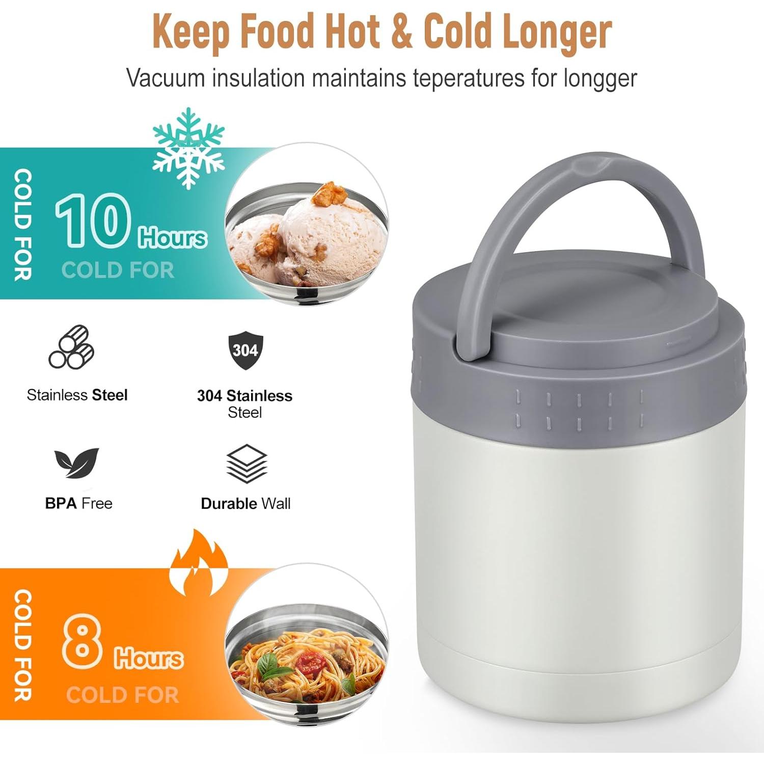 Termo de Sopa 310ml WyfKyd Aislado Acero Inoxidable Gris