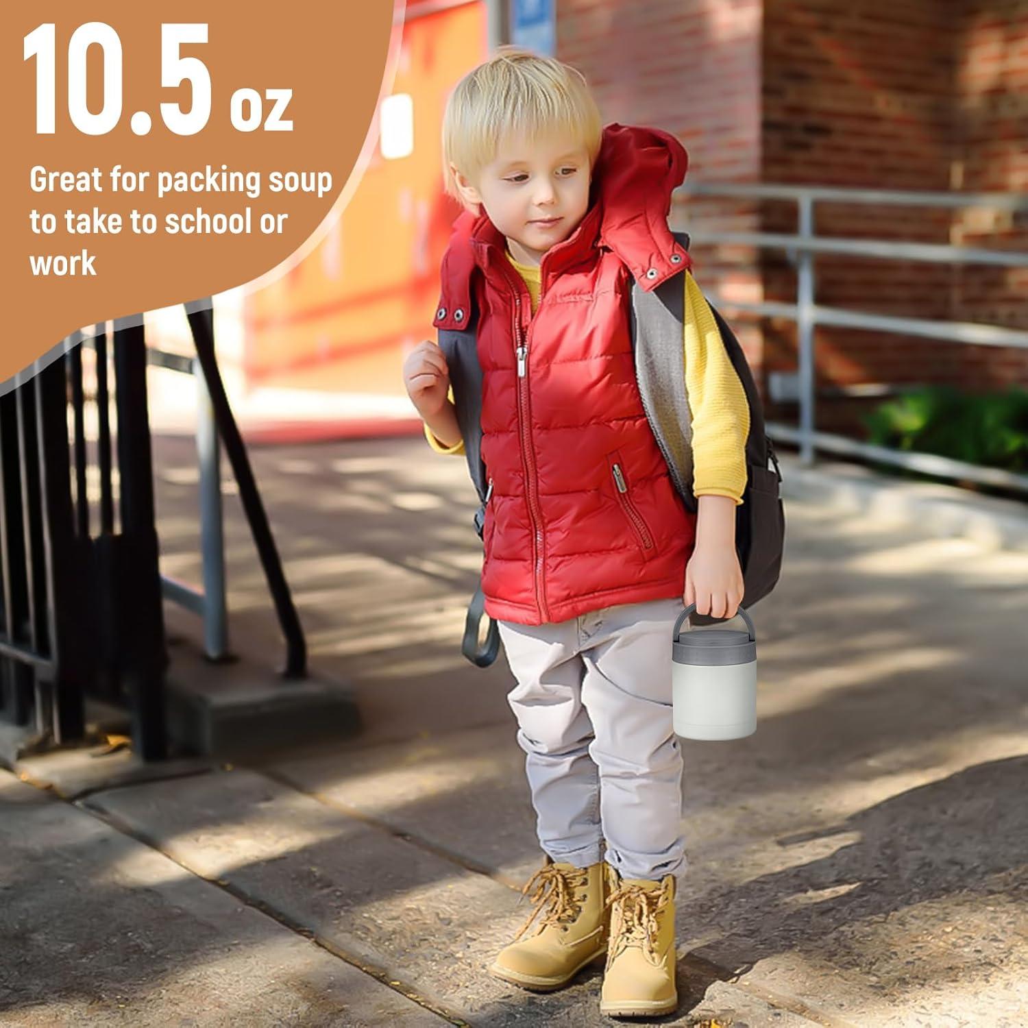 Termo de Sopa 310ml WyfKyd Aislado Acero Inoxidable Gris