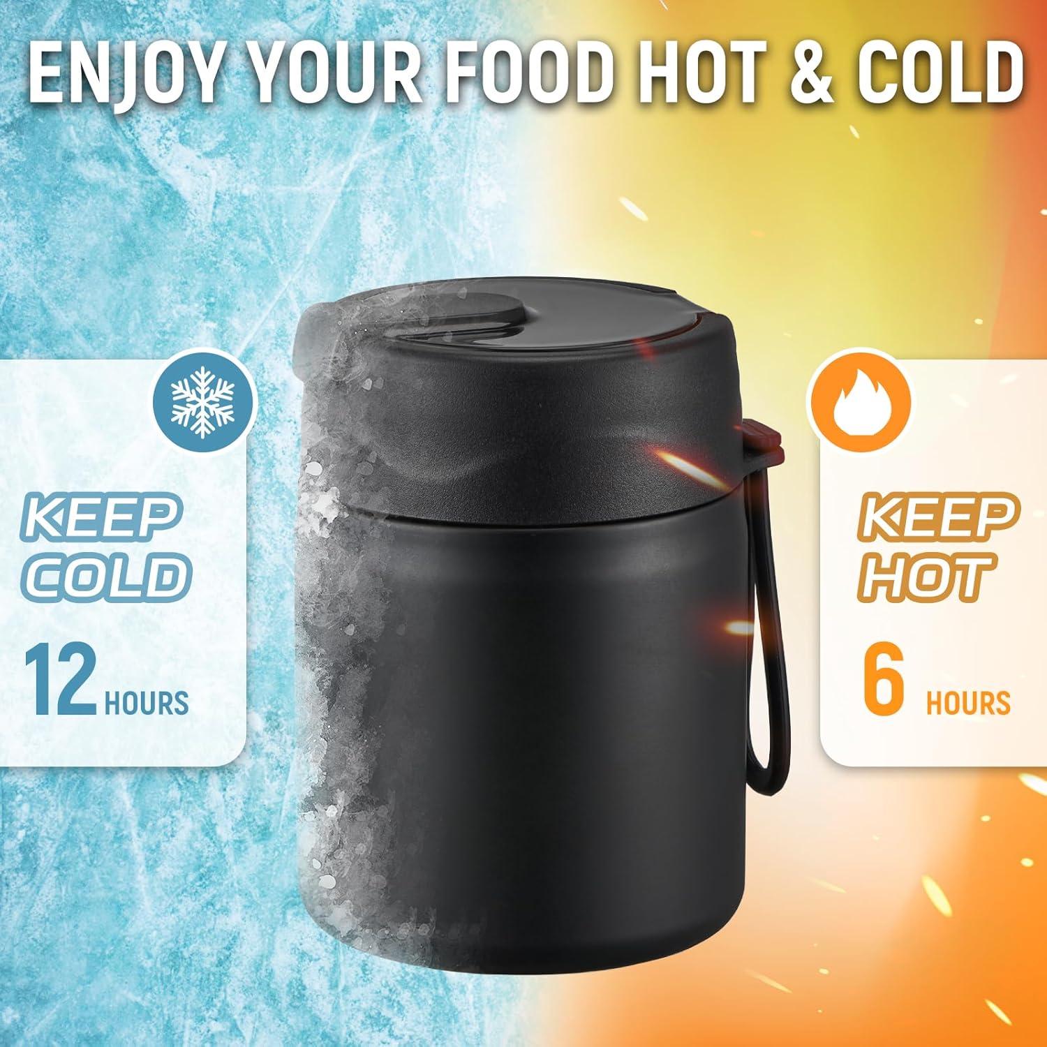 Termo de Sopa Aislado Pawtong 500ml con Cuchara Acero Inoxidable