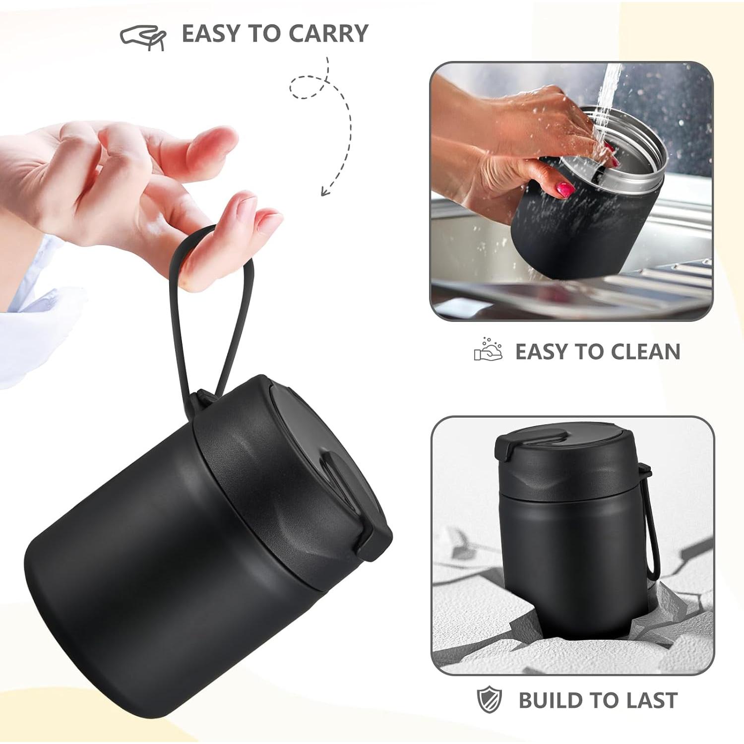 Termo de Sopa Aislado Pawtong 500ml con Cuchara Acero Inoxidable