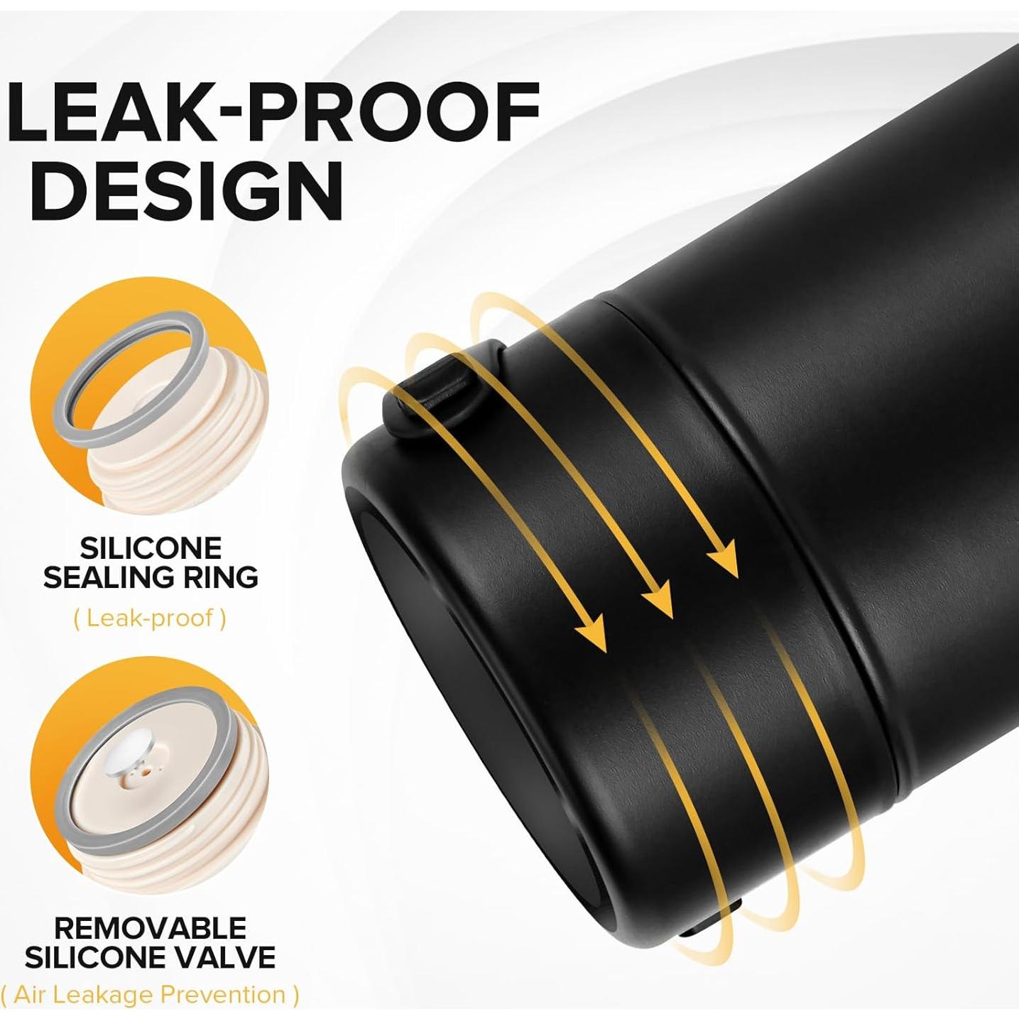 Termo de Comida Térmica TSAKBAM 1 kg Negro con Cuchara Plegable